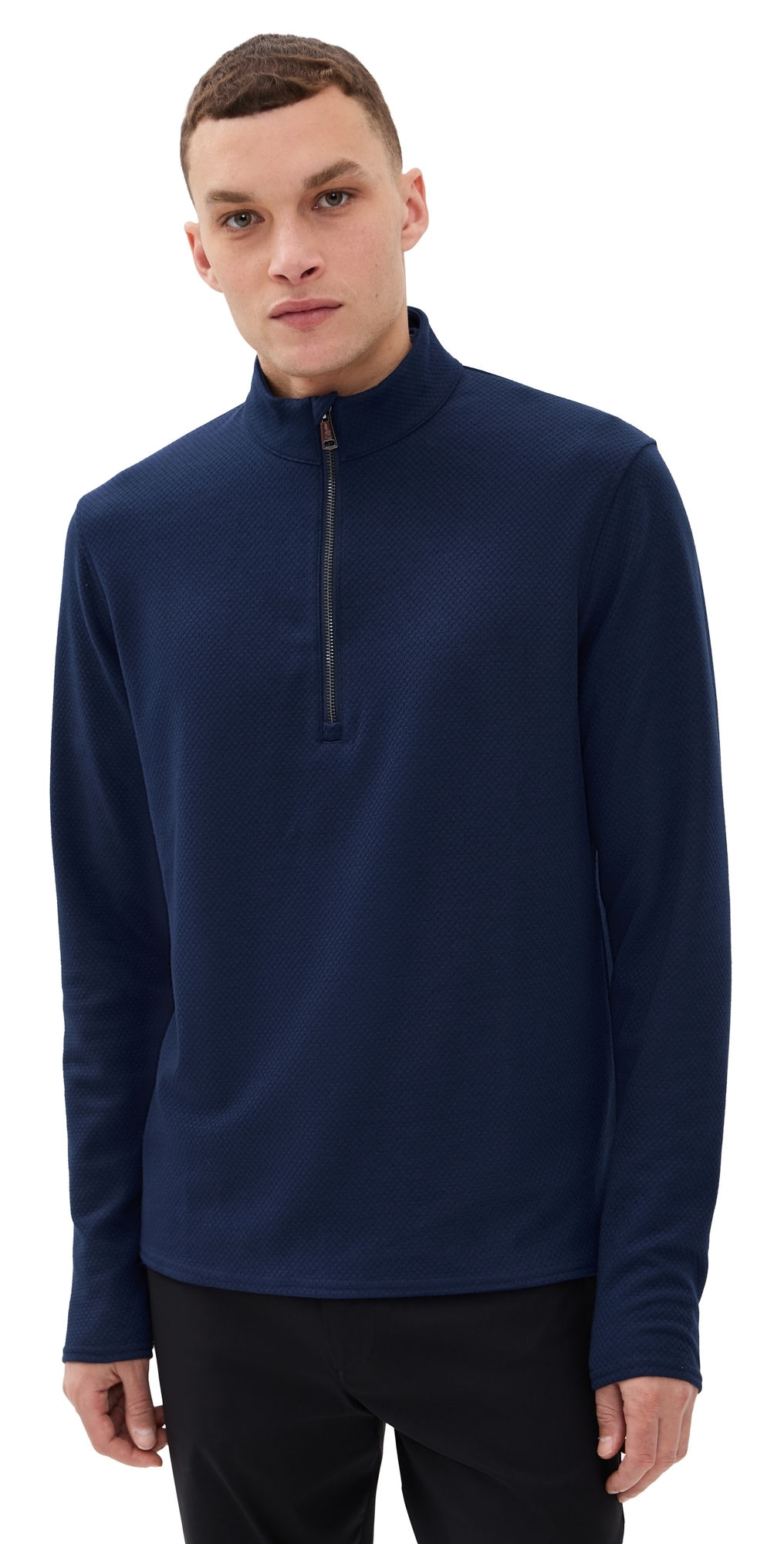 Greyson Troy Textured Fleece Quarter Zip Maltese Blue Greyson Troy Textured Fleece Quarter Zip Maltese Blue