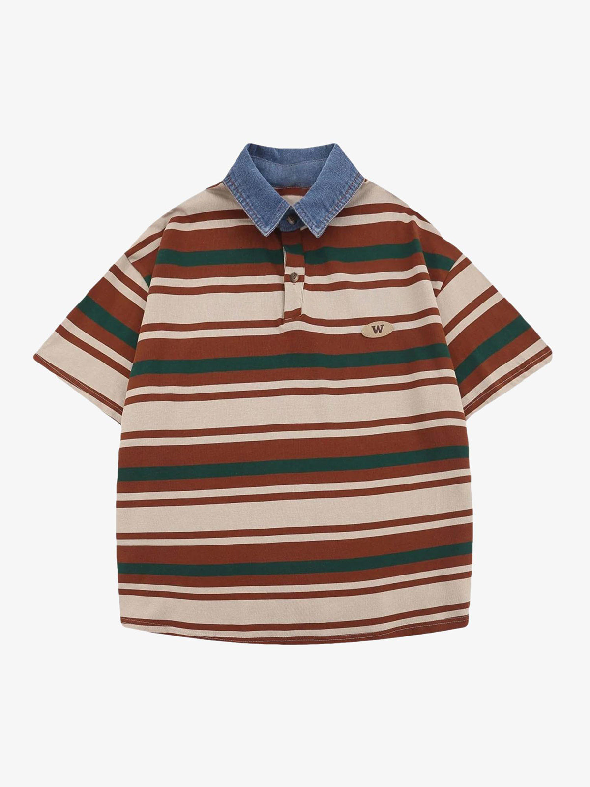 Thesupermade Vintage Striped Polo Shirt