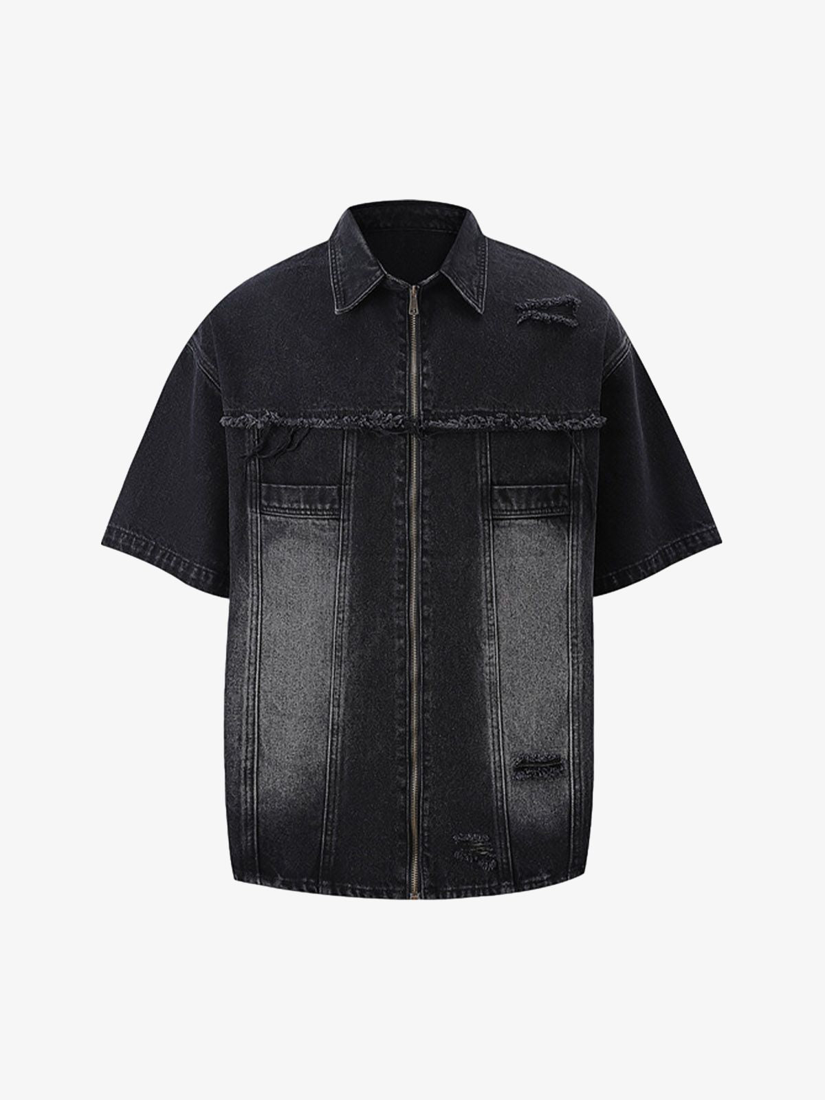 Ripped Denim Distressed Suit – – Black L Shirt Only