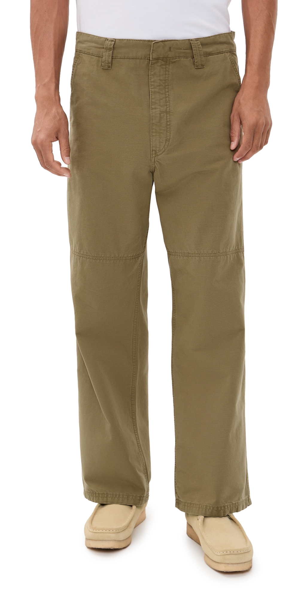 Jeanerica Genua Plie Straight Loose Leg Chino Trousers Green Jeanerica Genua Plie Straight Loose Leg Chino Trousers Green