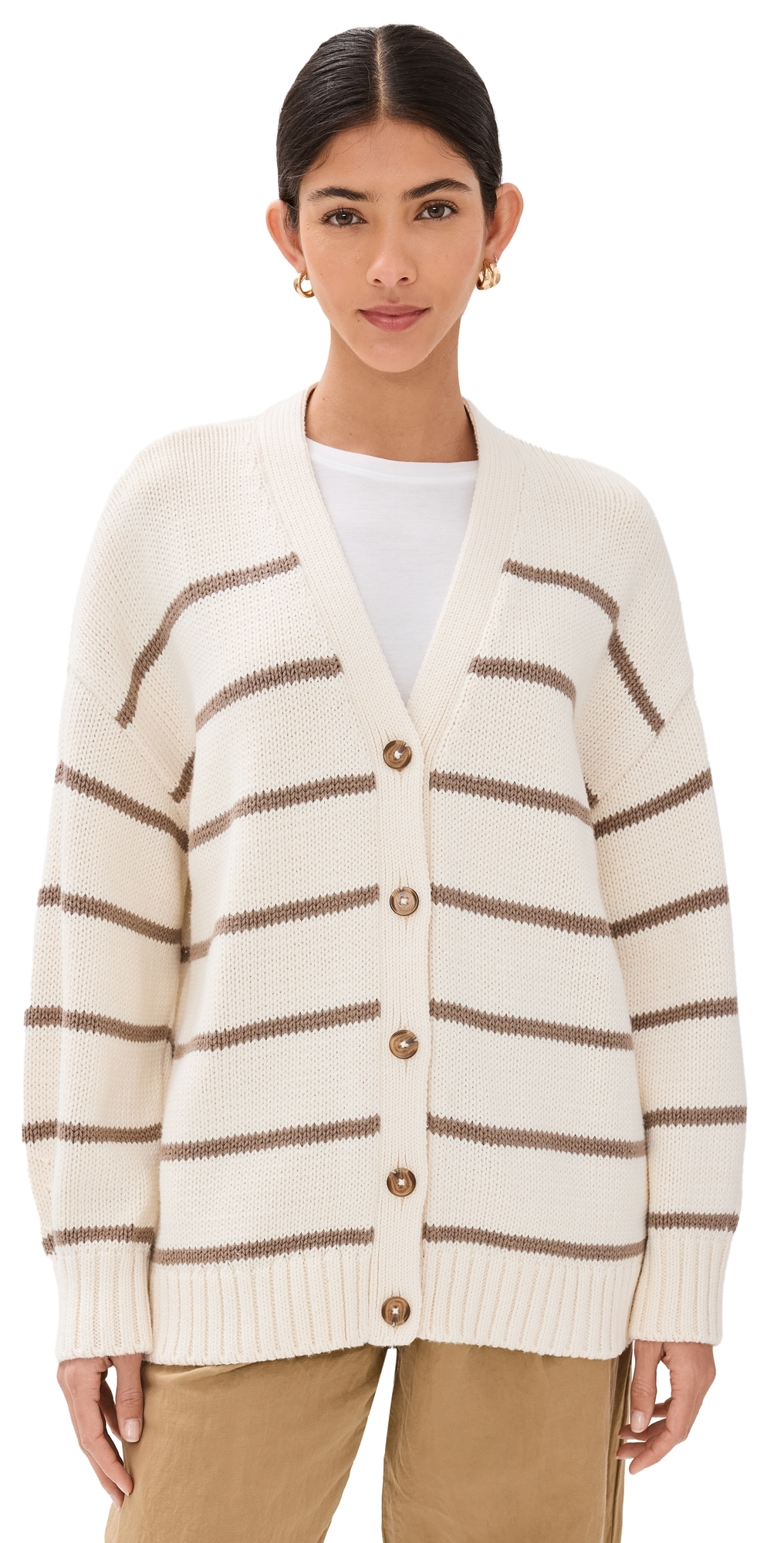 Jenni Kayne Chloe Cardigan IvoryTaupe Jenni Kayne Chloe Cardigan IvoryTaupe