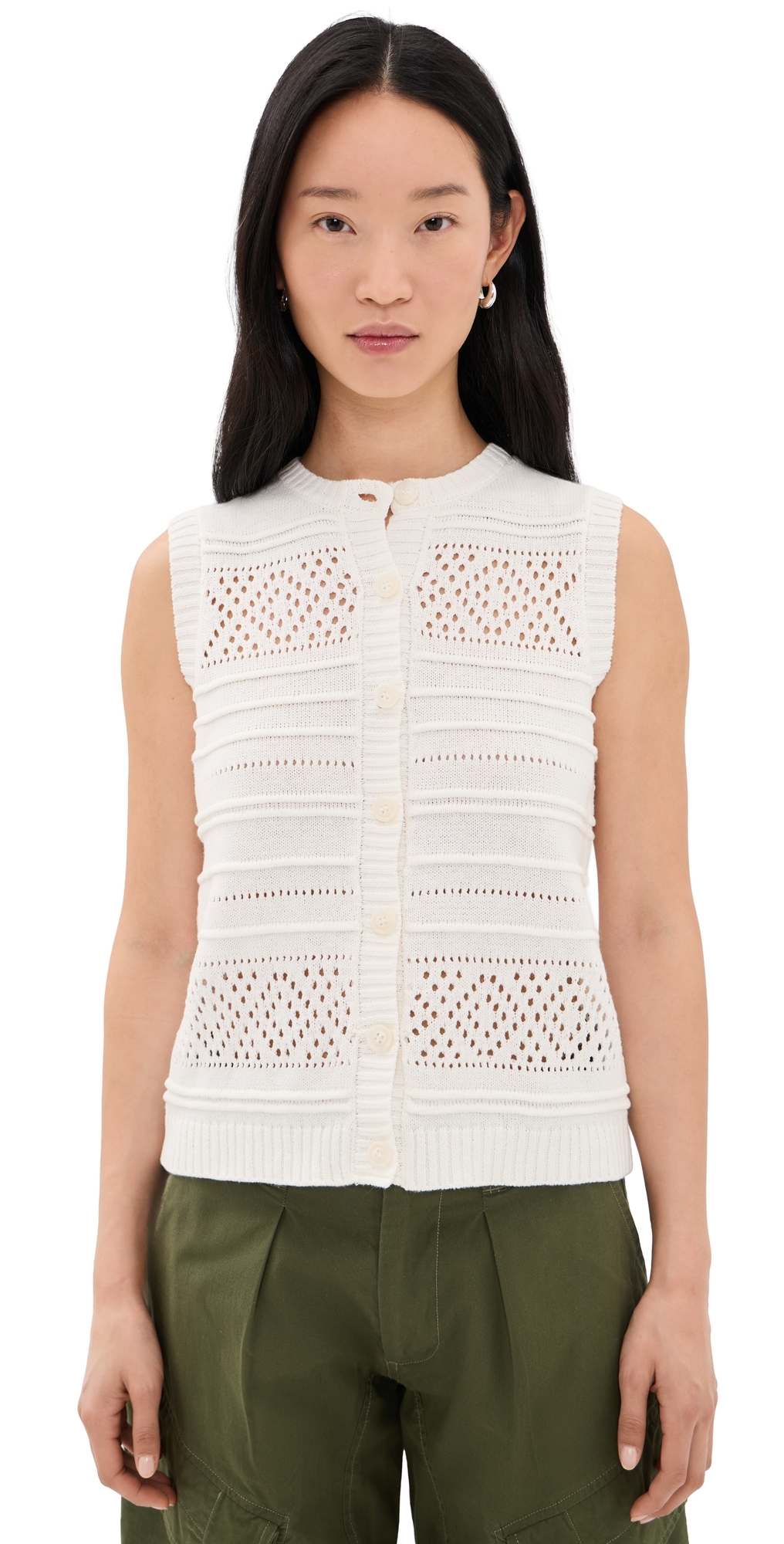 Joe’s Jeans The Faye Cardigan Sweater Vest Ecru
