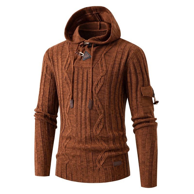 Men’s Slim Fit Long Sleeve Knit Hoodie U