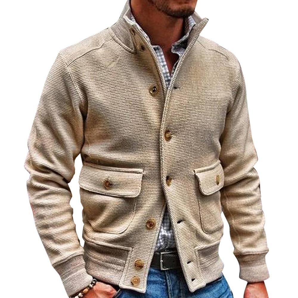 Men’s Stand Collar Solid Color Jacket X Men’s Stand Collar Solid Color Jacket X