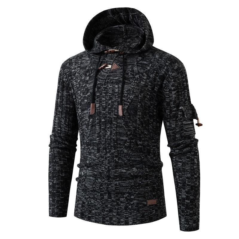 Men’s Slim Fit Long Sleeve Knit Hoodie U