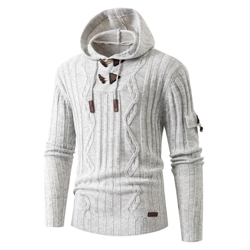 Men’s Slim Fit Long Sleeve Knit Hoodie U Men’s Slim Fit Long Sleeve Knit Hoodie U