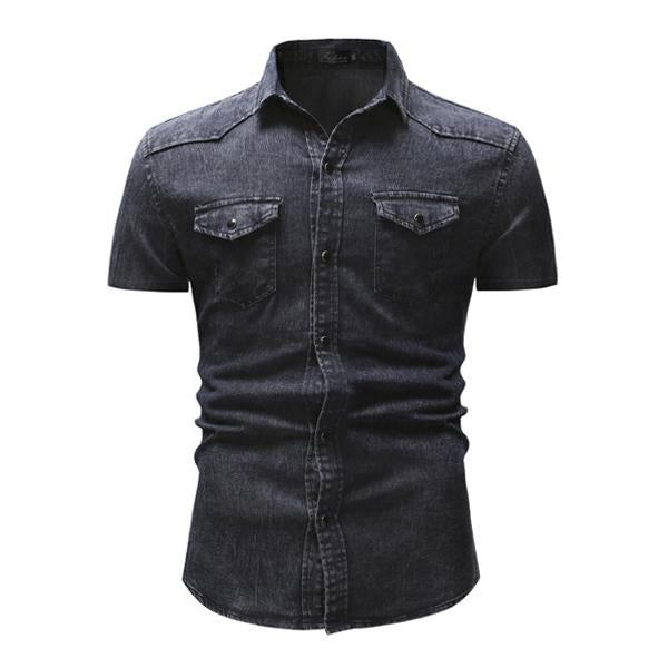 Men’s Vintage Denim Short Sleeve Shirt X
