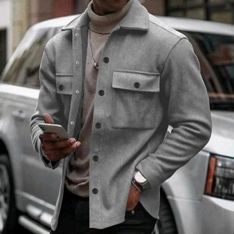 Men’s Solid Color Lapel Single Breasted Jacket X
