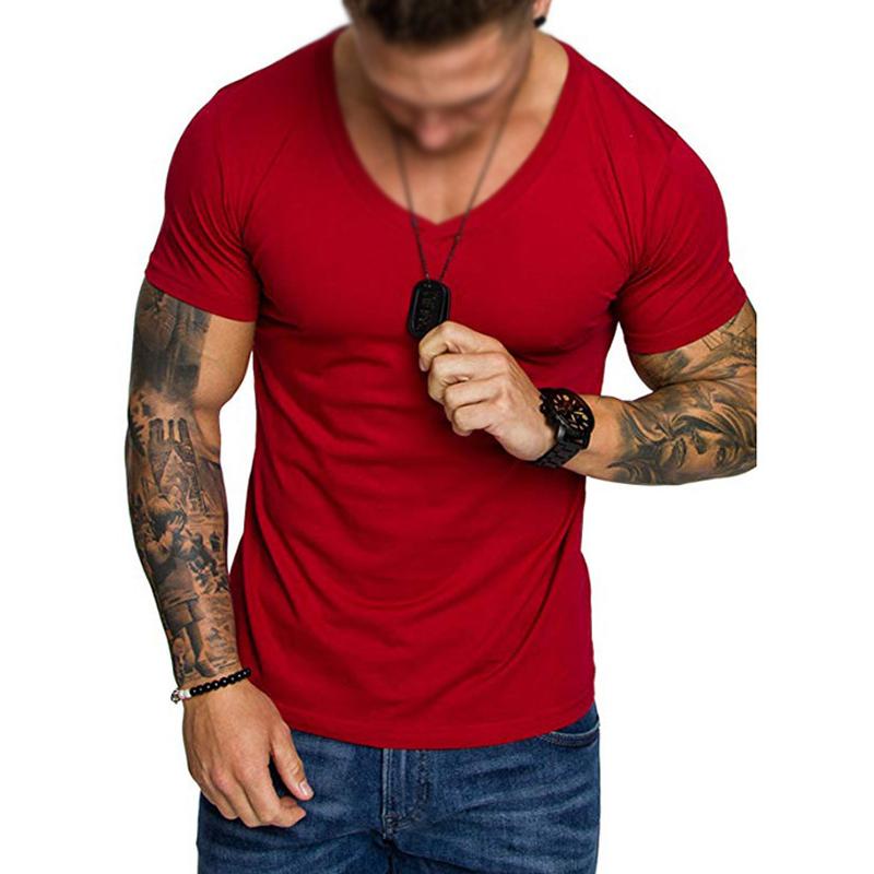 Men’s Solid Color V-neck Pullover shirt X（夏天上架，尺码）