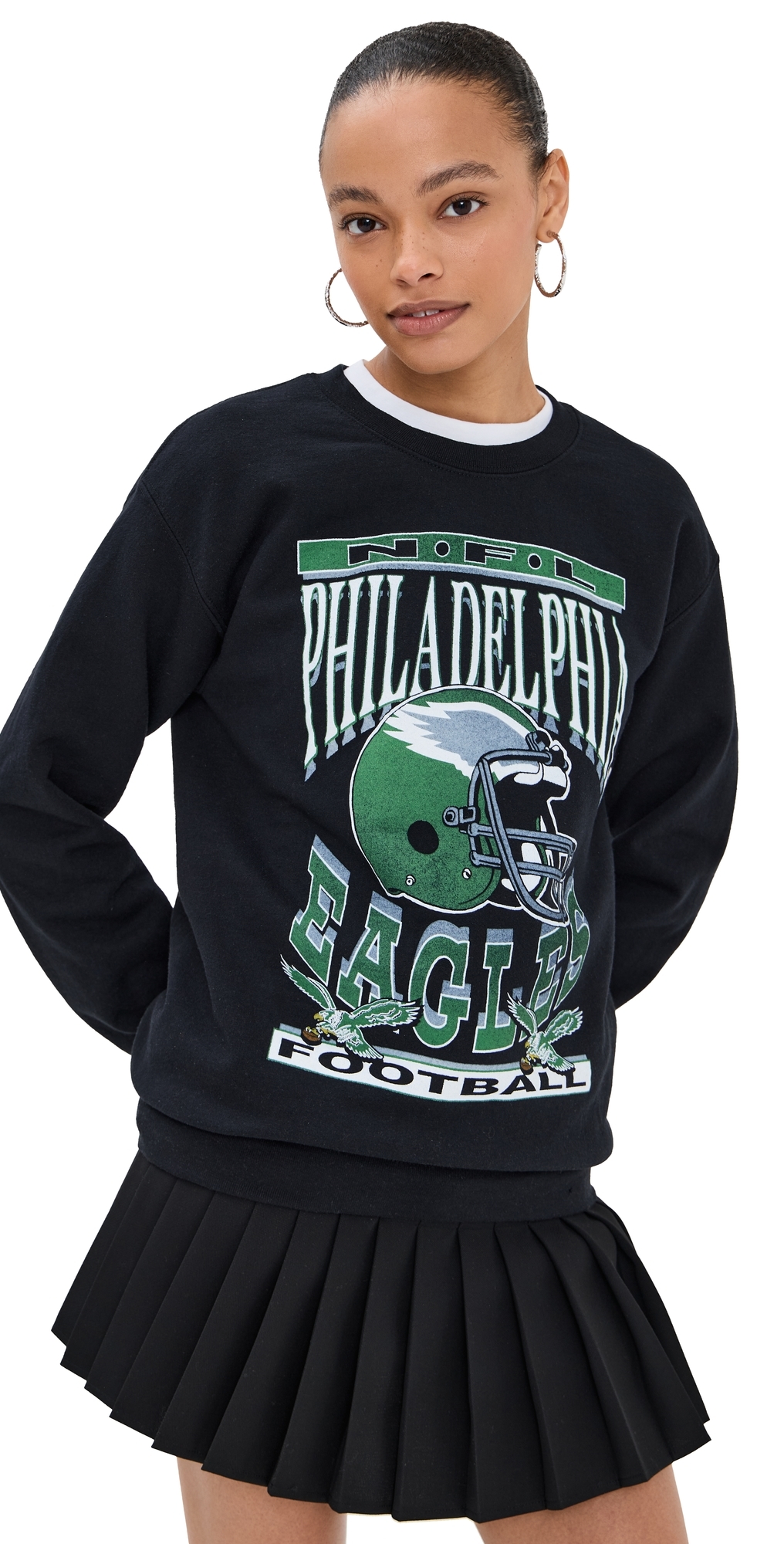Junk Food Eagles Helmut Crew Sweatshirt Black Junk Food Eagles Helmut Crew Sweatshirt Black