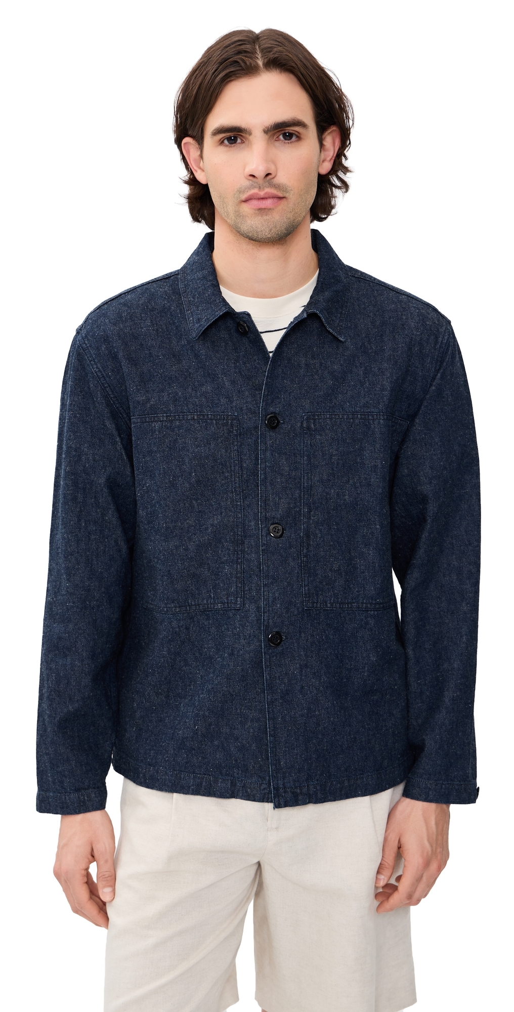 Knickerbocker Mafra Denim Cotton and Linen Overshirt Indigo