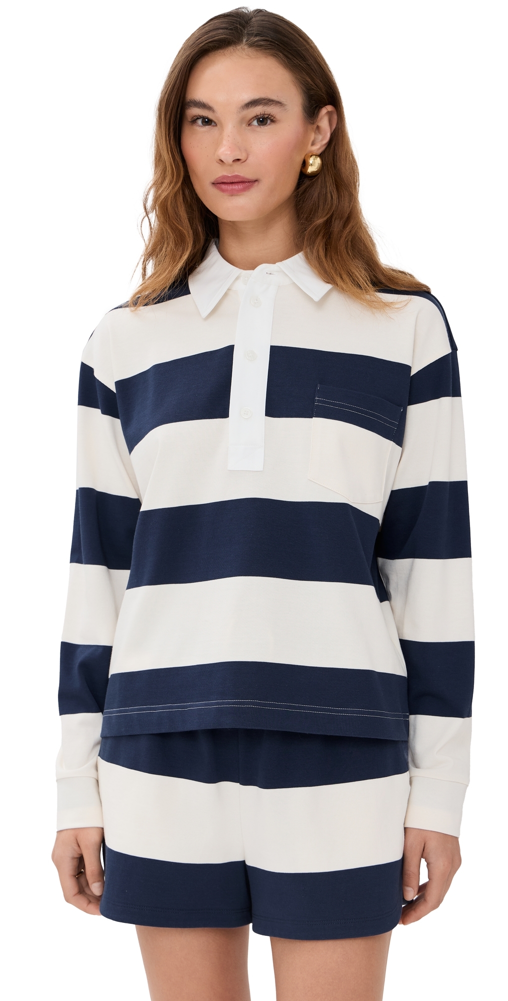 LE BOP Hayley Polo Shirt NavyIvory