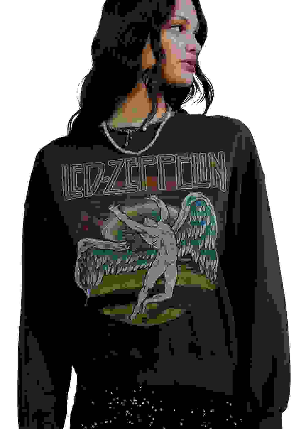 Led Zeppelin Zoso Oversized Sweatshirt by Daydreamer LA – S Black Led Zeppelin Zoso Oversized Sweatshirt by Daydreamer LA – S Black