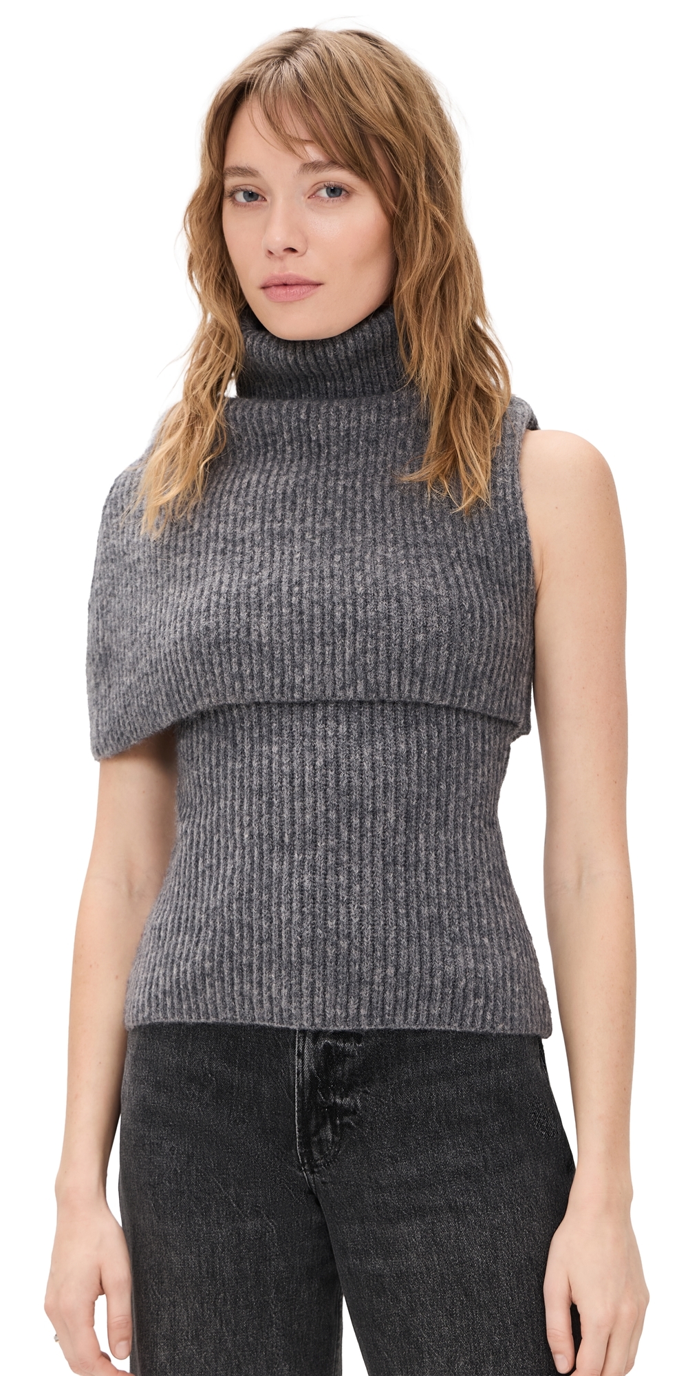 Line & Dot Theron Turtleneck Sweater Grey