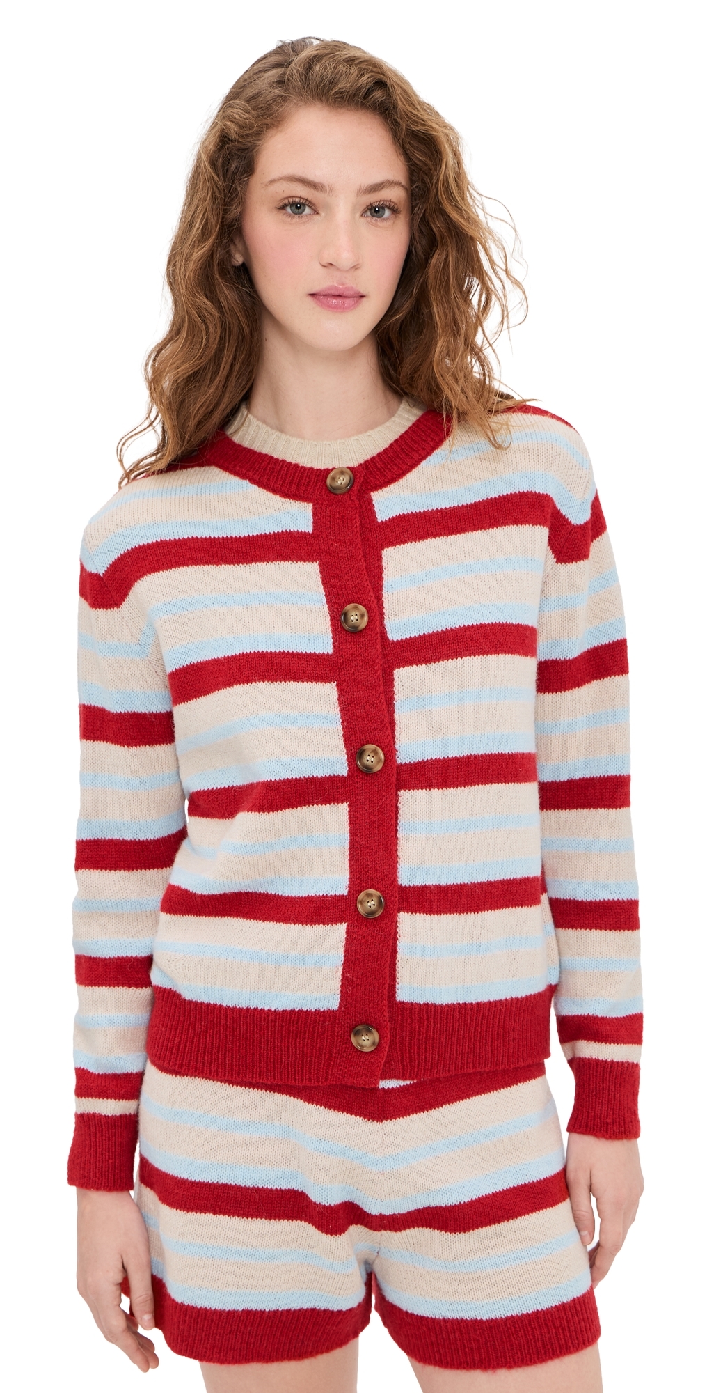 Little Lies Millie Knit Cardigan BlueRed Stripe ML Little Lies Millie Knit Cardigan BlueRed Stripe ML