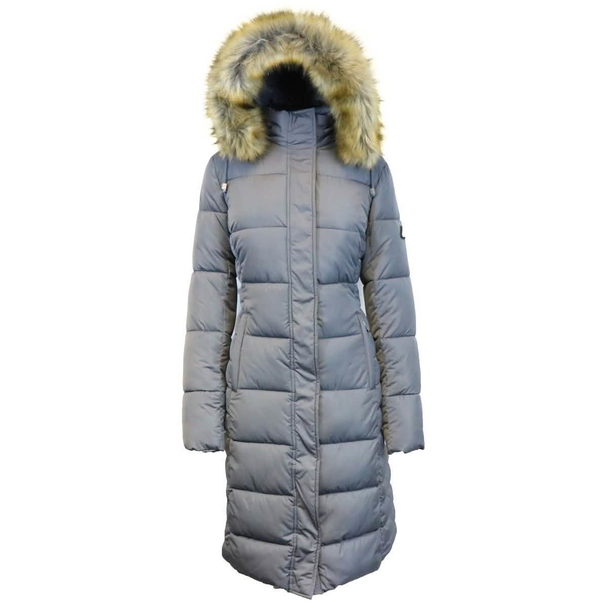 Long Heavyweight Parka Jacket with Faux-Fur Hood – L Gray Long Heavyweight Parka Jacket with Faux-Fur Hood – L Gray