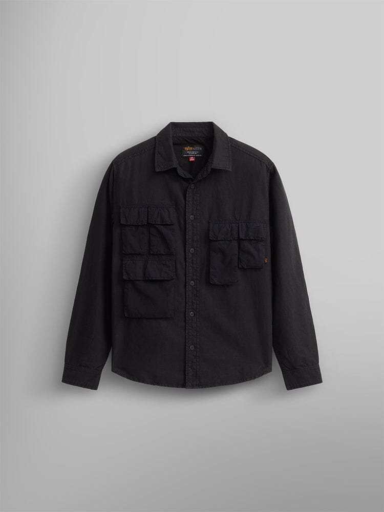 LONG SLEEVE MULTI POCKET SHIRT BLACK
