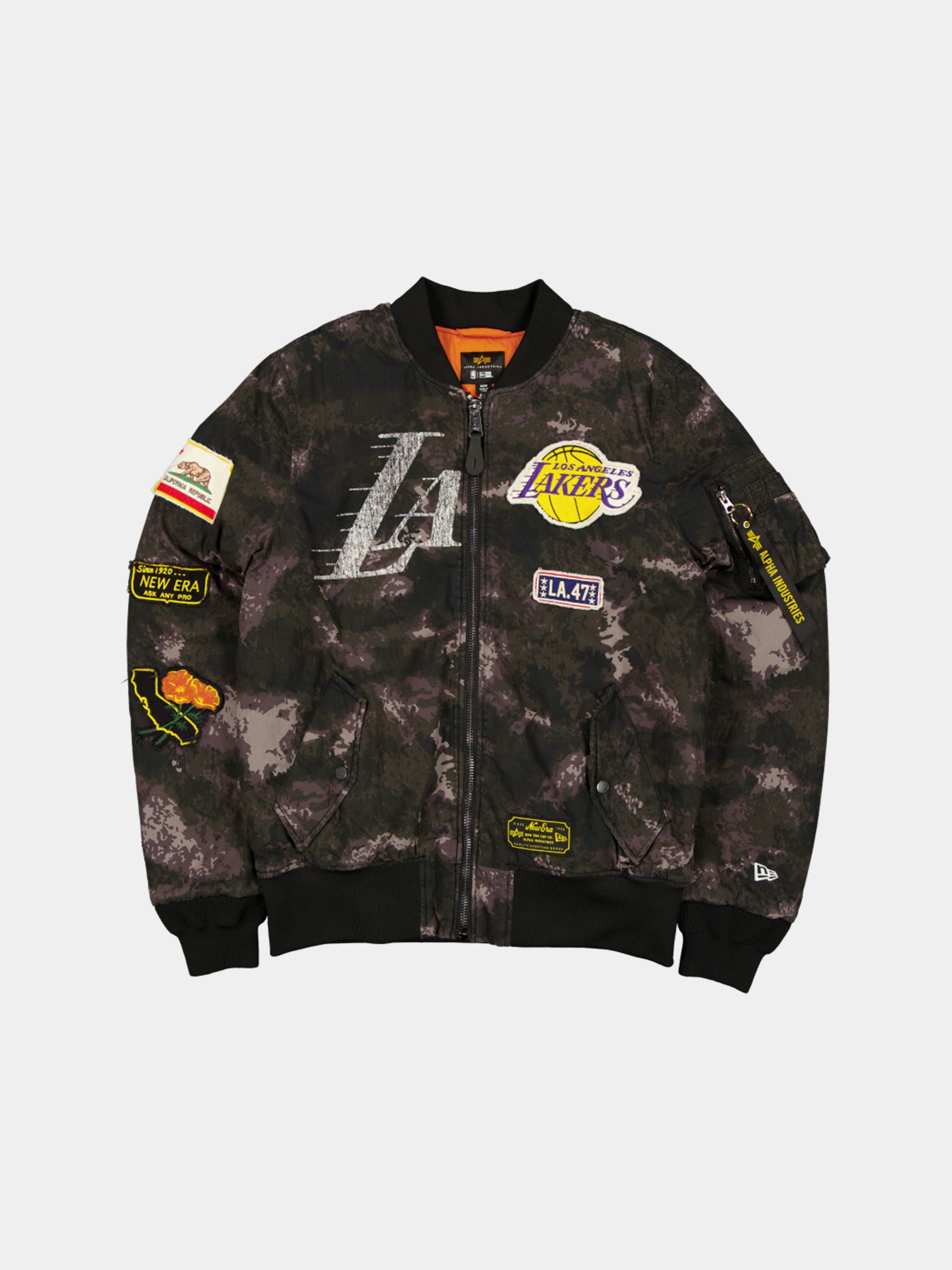 LOS ANGELES LAKERS X ALPHA X NEW ERA MA- BOMBER JACKET BLACK CAMO