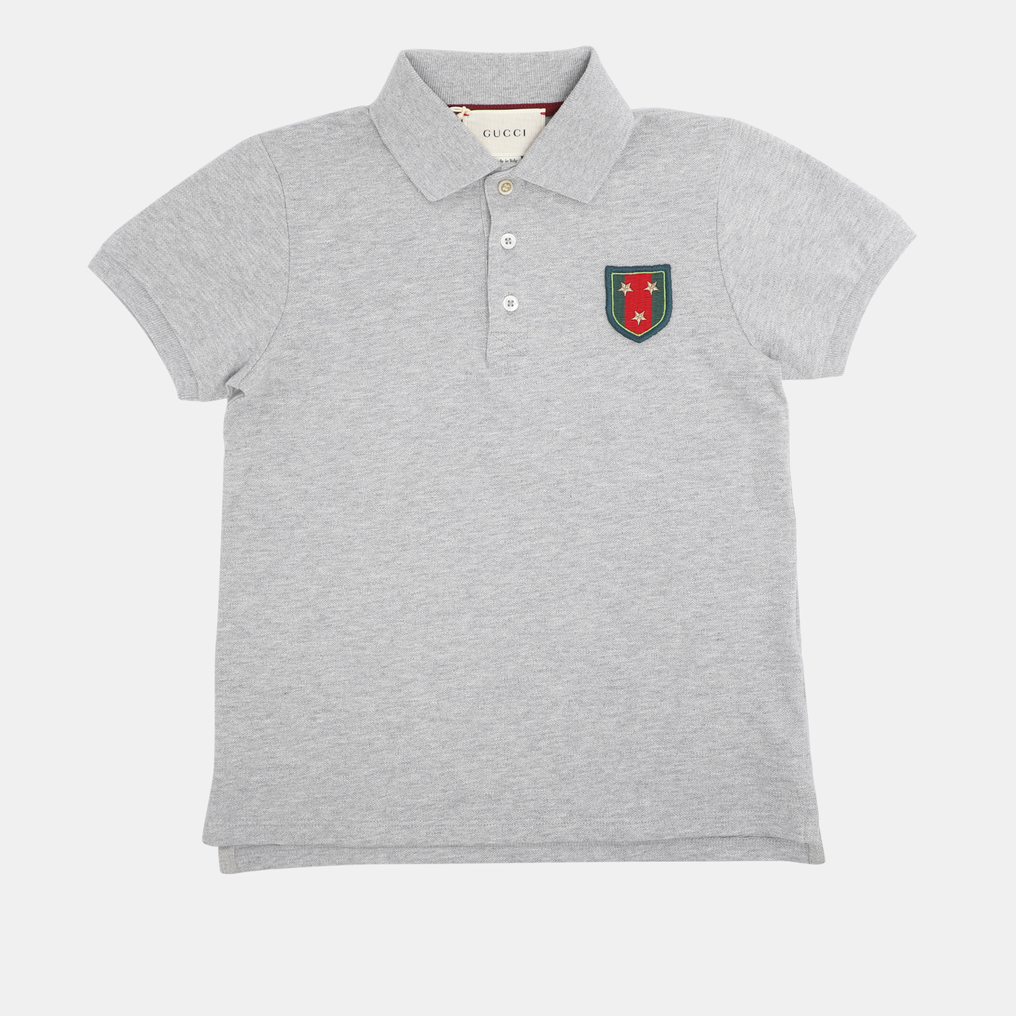 Gucci Grey Collar Jersey Polo Shirt Yrs Gucci Grey Collar Jersey Polo Shirt Yrs