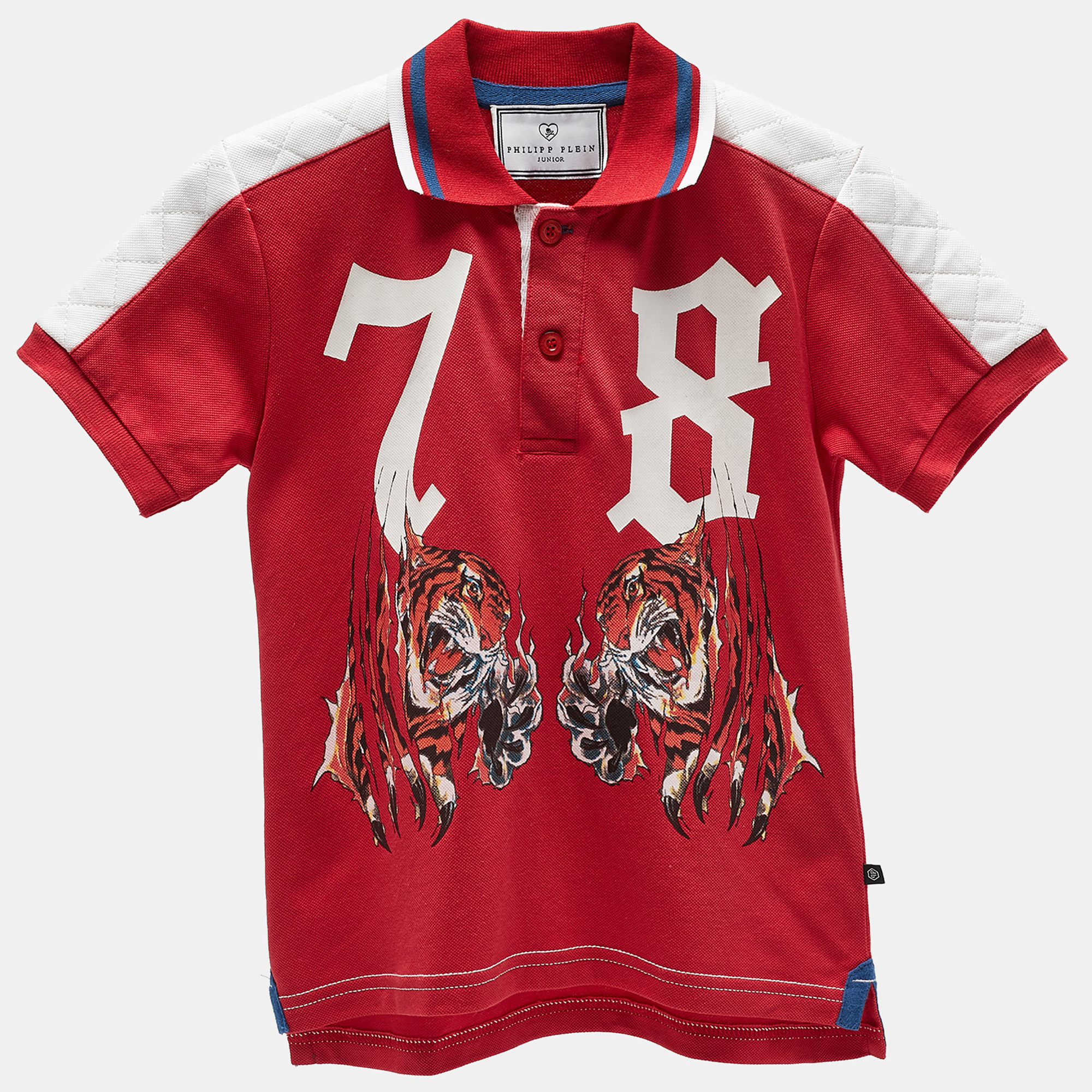 Philipp Plein Junior Red Printed Roar Polo Shirt Yrs Philipp Plein Junior Red Printed Roar Polo Shirt Yrs