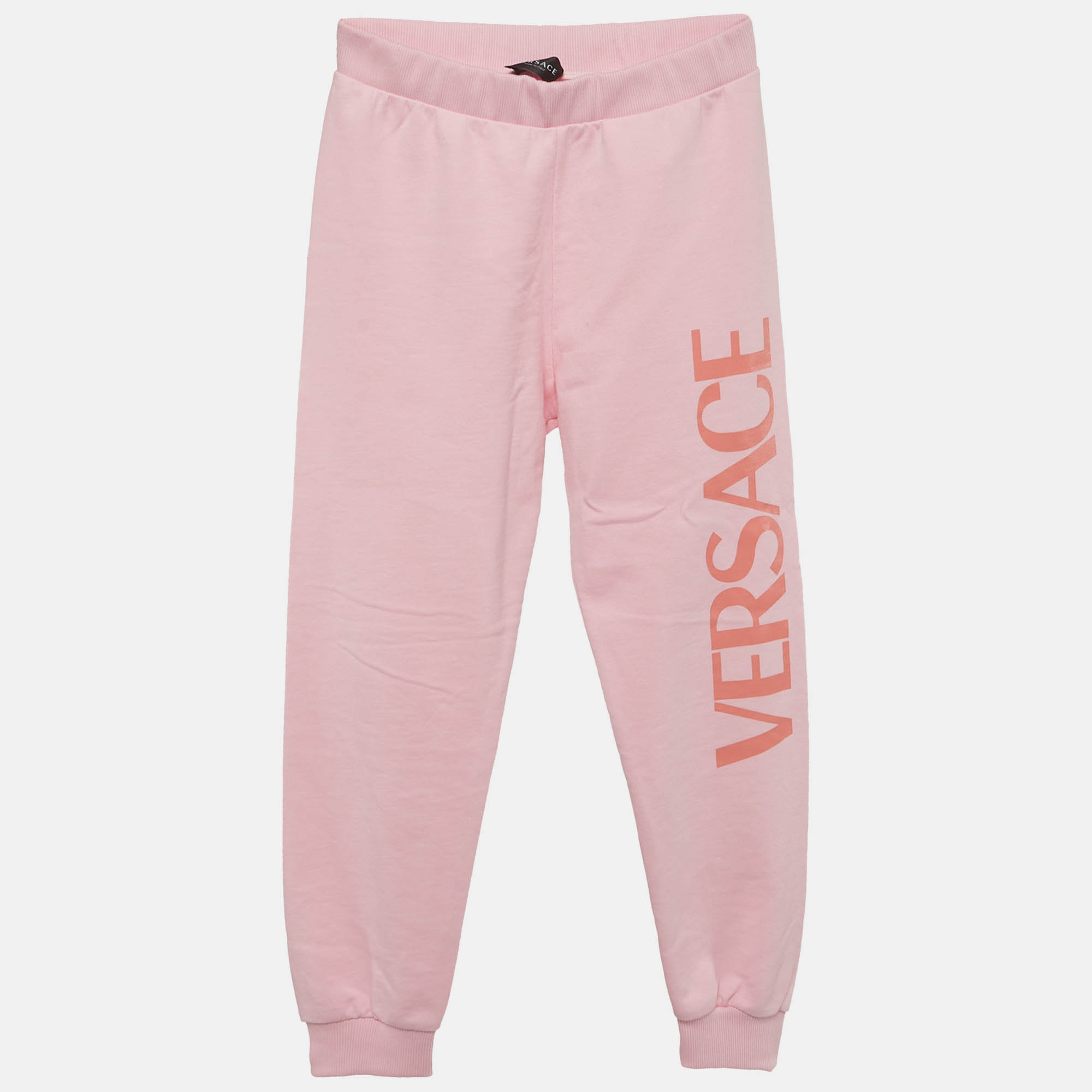 Versace Kids Pink Printed Cotton Joggers Yrs Versace Kids Pink Printed Cotton Joggers Yrs