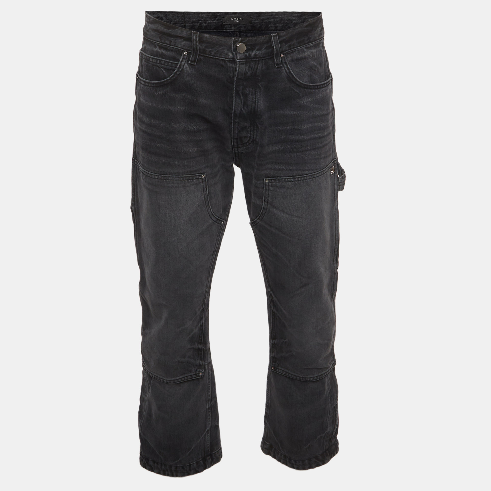 Amiri Black Denim Straight Leg Carpenter Jeans MWaist “