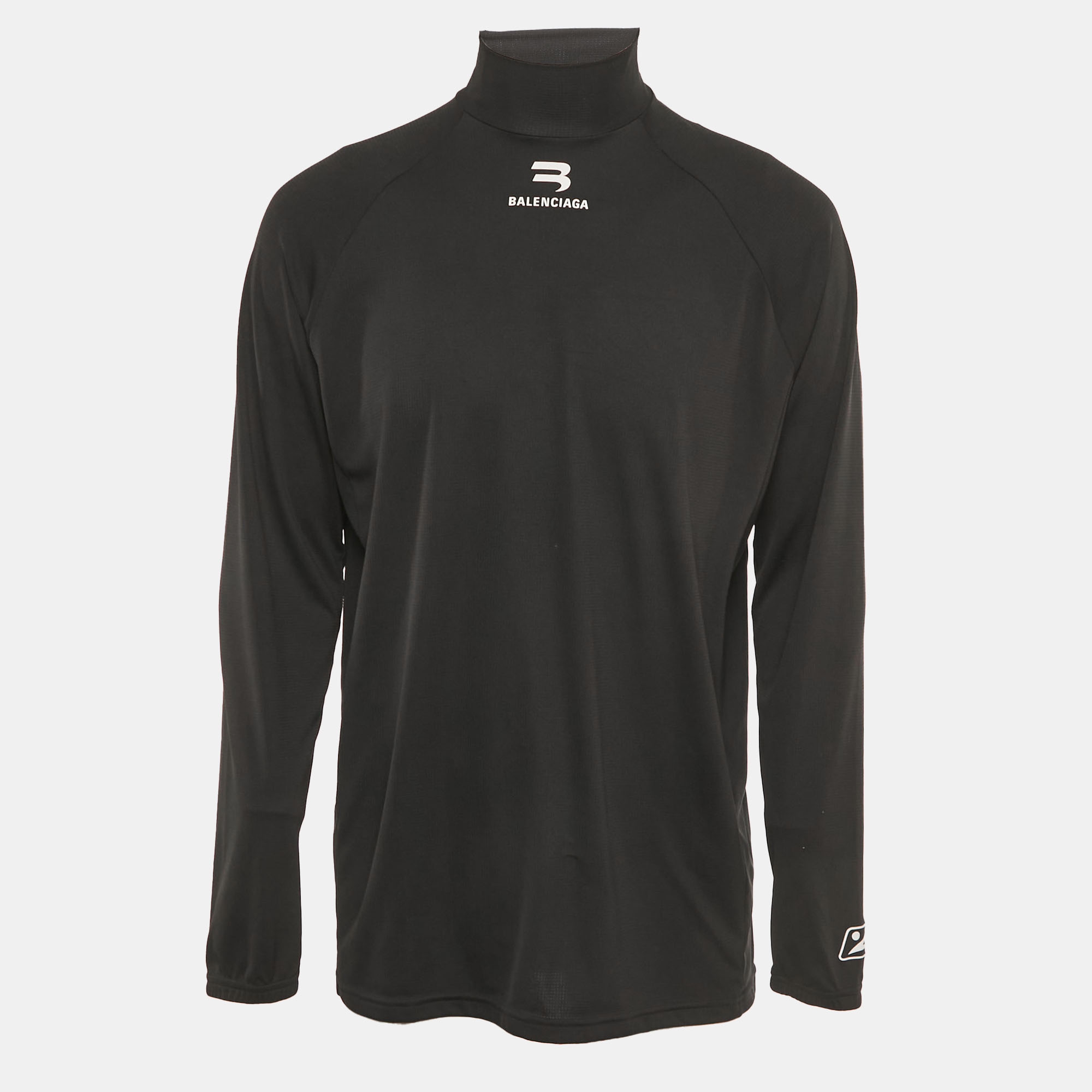 Balenciaga Activewear Black Logo Print Jersey Long Sleeve Shirt Balenciaga Activewear Black Logo Print Jersey Long Sleeve Shirt