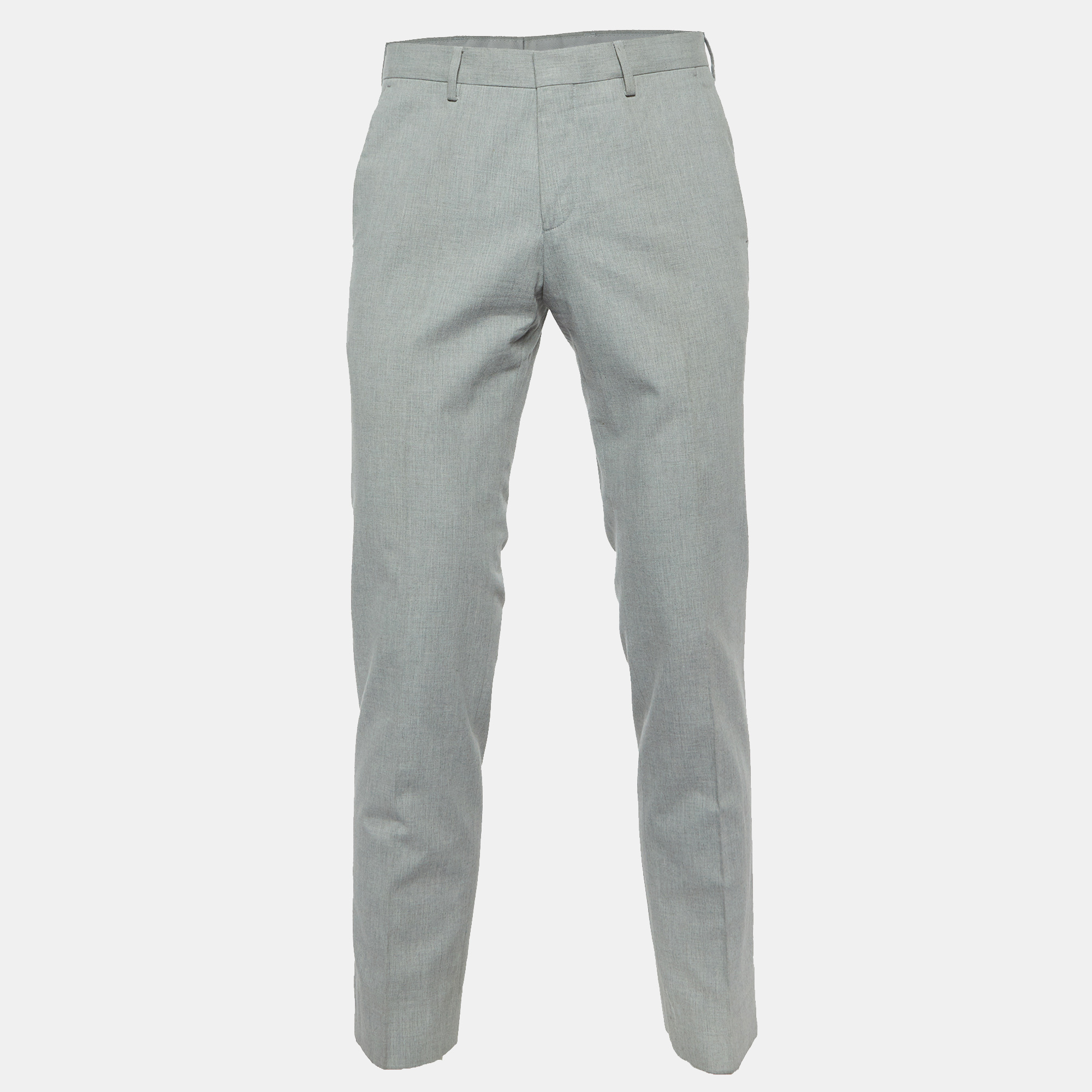 Boss By Hugo Boss Grey Herringbone Cotton Trousers Boss By Hugo Boss Grey Herringbone Cotton Trousers