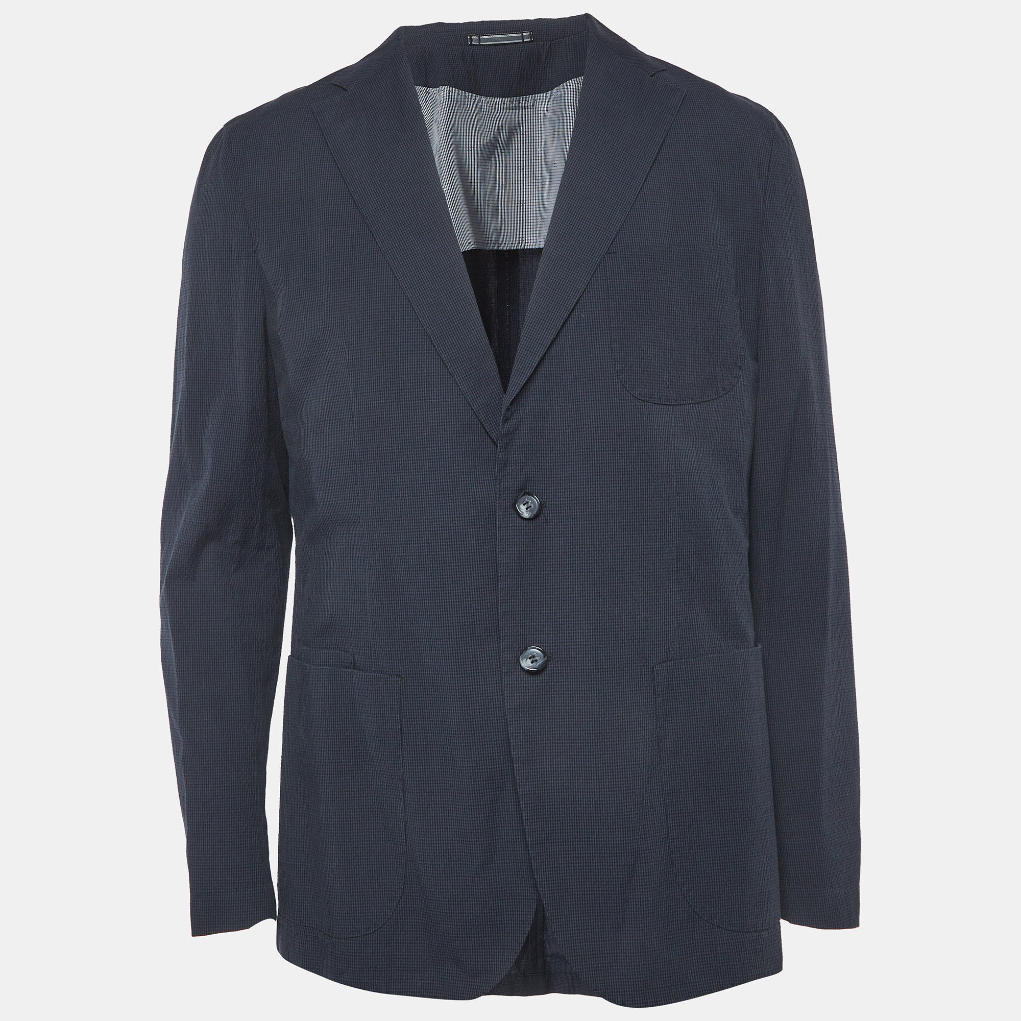 Boss Selection Hugo Boss Blue Check Stretch Cotton Larian Blazer Boss Selection Hugo Boss Blue Check Stretch Cotton Larian Blazer