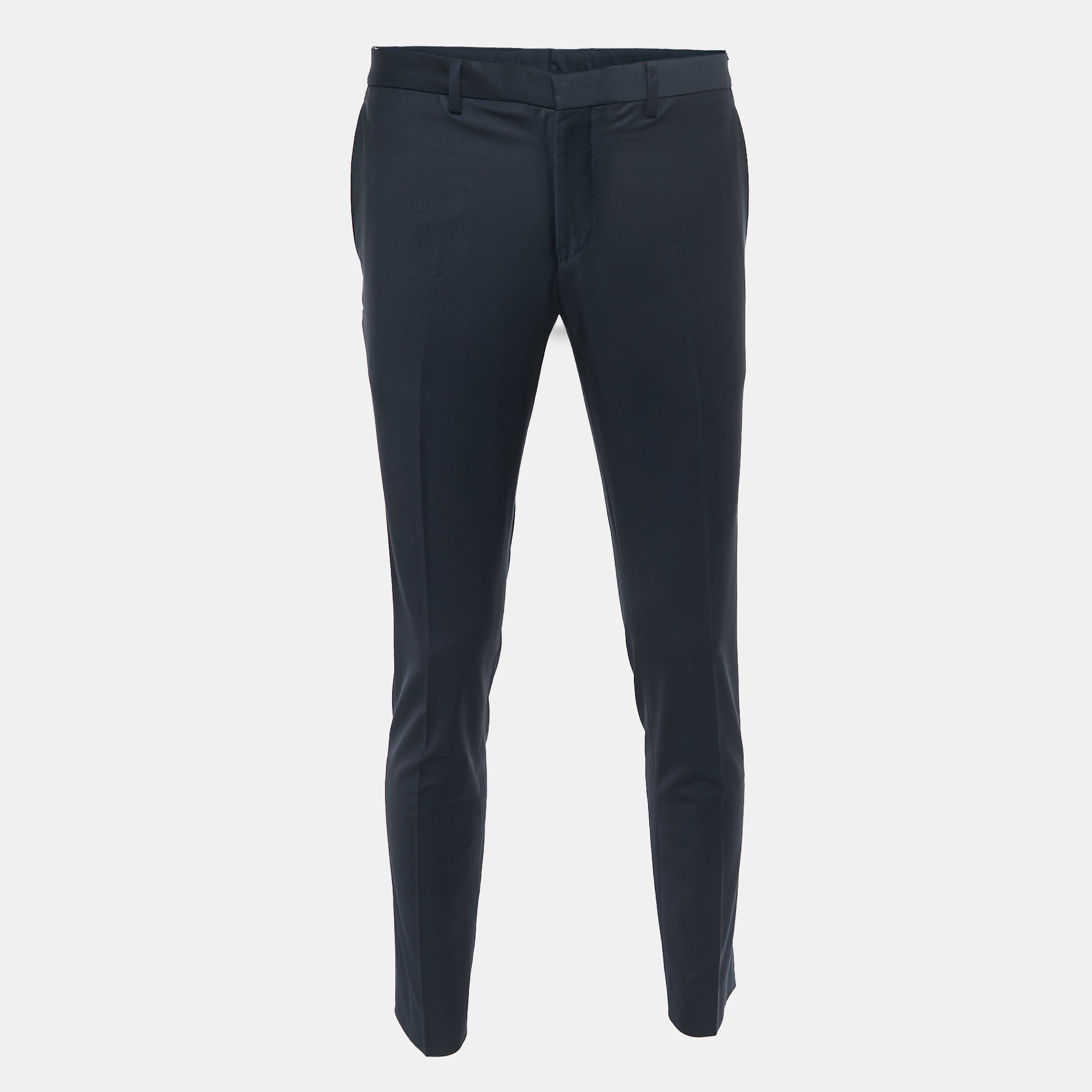 Boss By Hugo Boss Navy Blue Wool Blend Trousers Boss By Hugo Boss Navy Blue Wool Blend Trousers