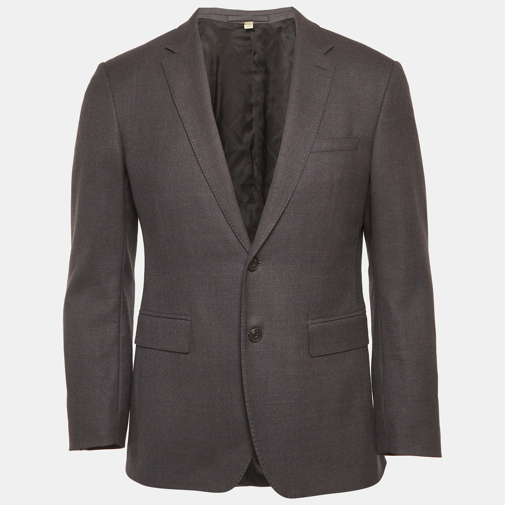 Burberry London Grey Wool Blend Regular Fit Blazer Burberry London Grey Wool Blend Regular Fit Blazer