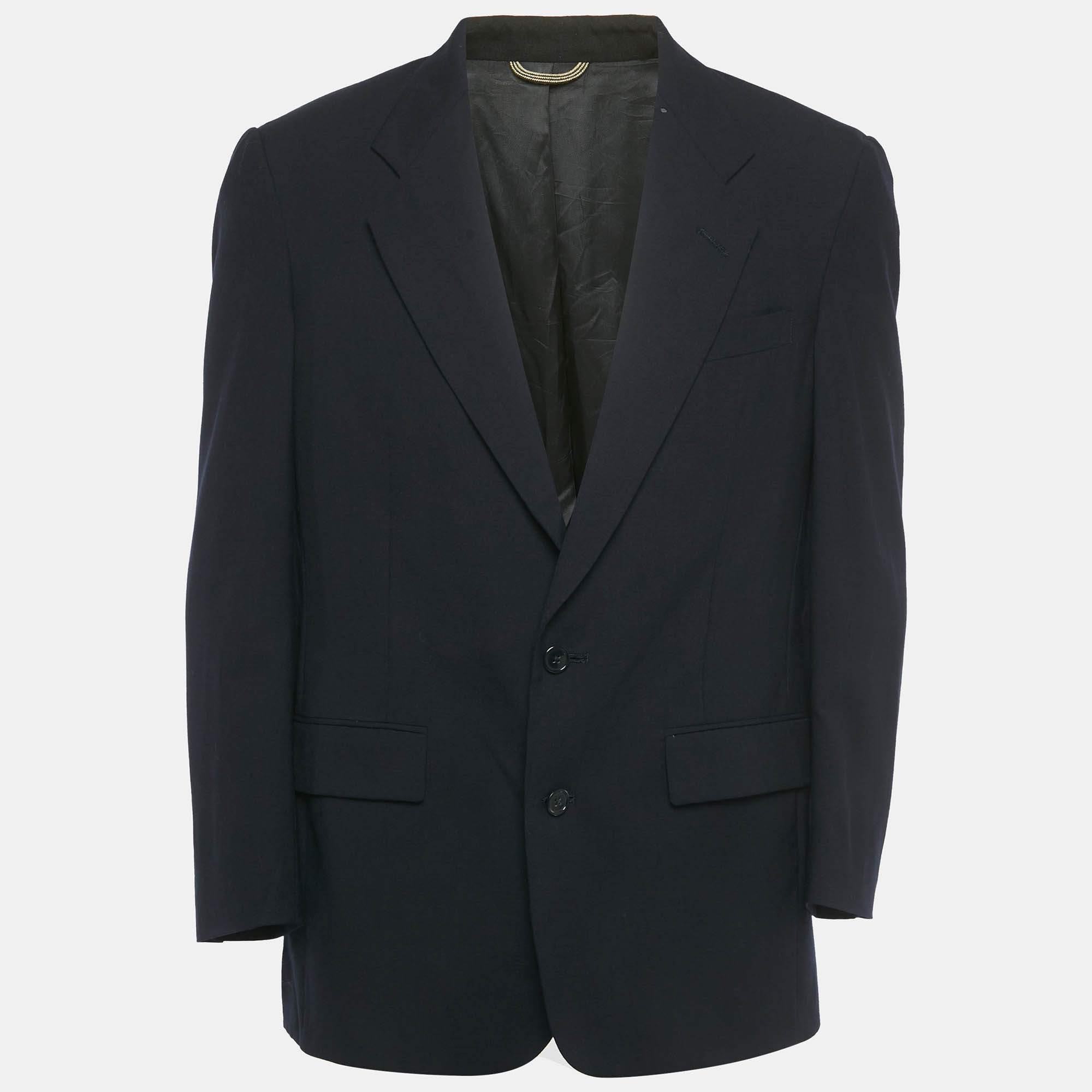Christian Dior Monsieur Vintage Navy Blue Wool Single Breasted Blazer Christian Dior Monsieur Vintage Navy Blue Wool Single Breasted Blazer