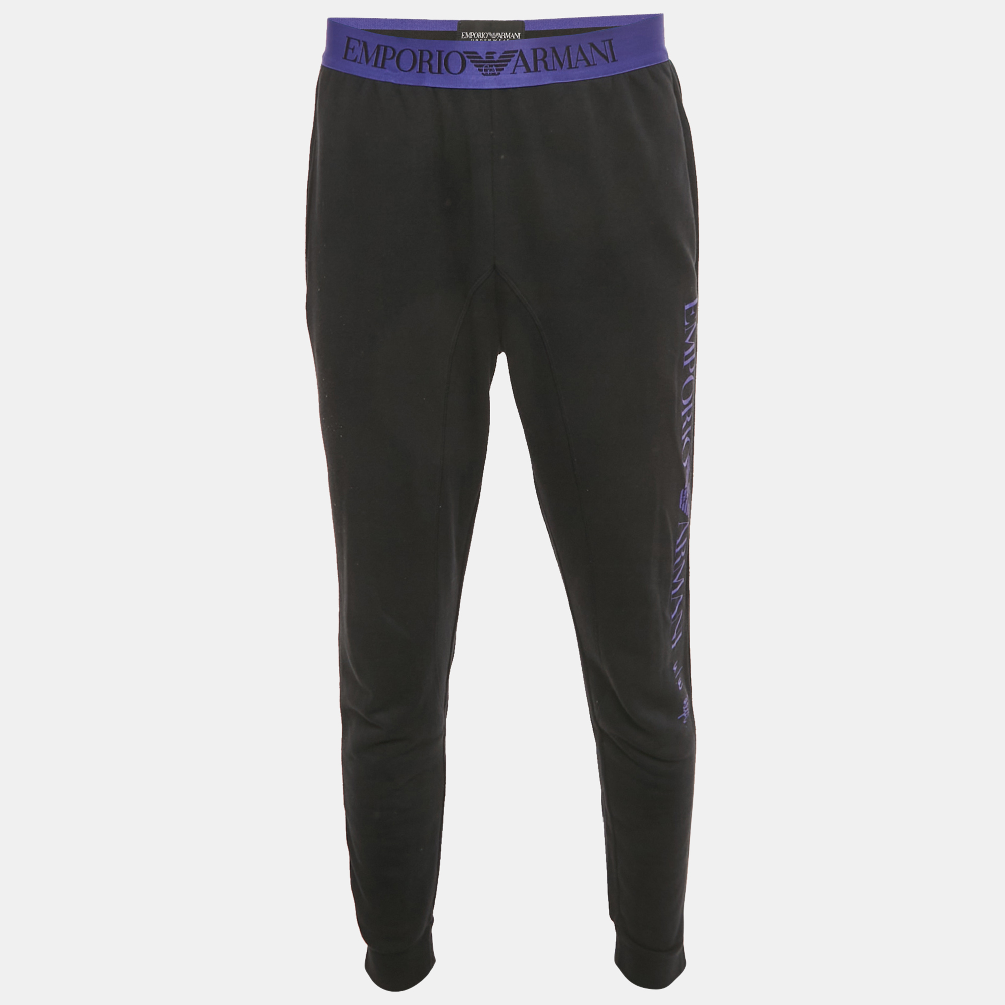 Emporio Armani Underwear Black Cotton Logo Waistband Joggers Emporio Armani Underwear Black Cotton Logo Waistband Joggers