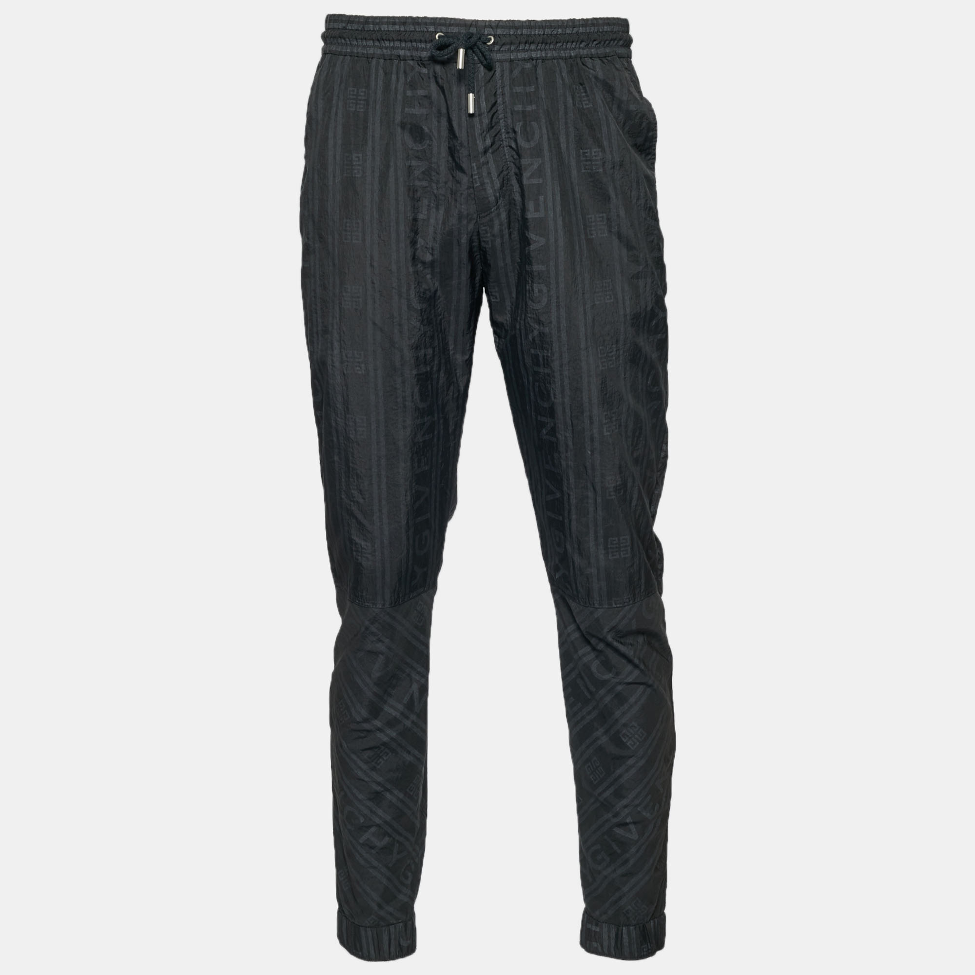 Givenchy Black Logo Striped Nylon Trousers Givenchy Black Logo Striped Nylon Trousers
