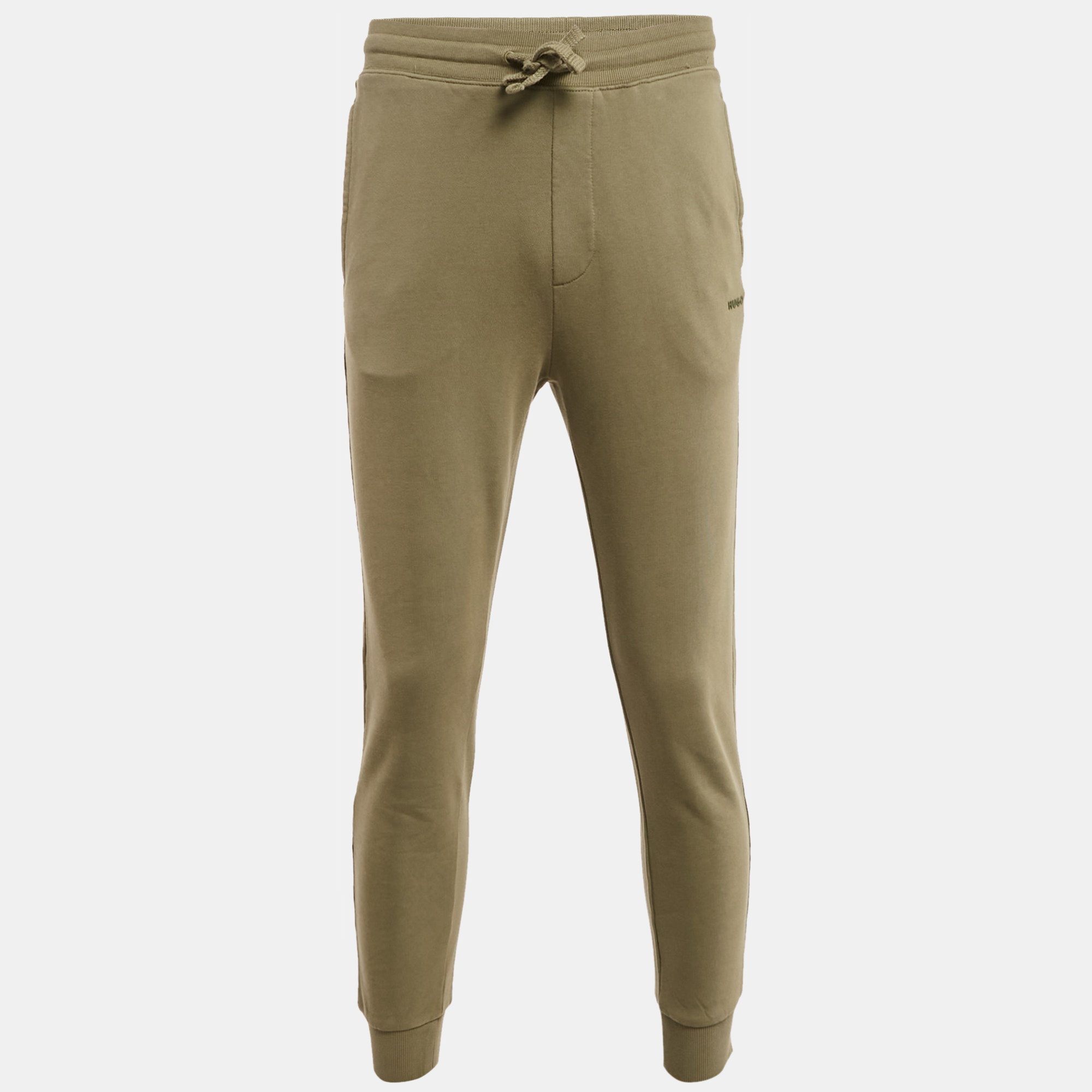 Hugo Boss Olive Green Cotton Dayote Joggers Hugo Boss Olive Green Cotton Dayote Joggers
