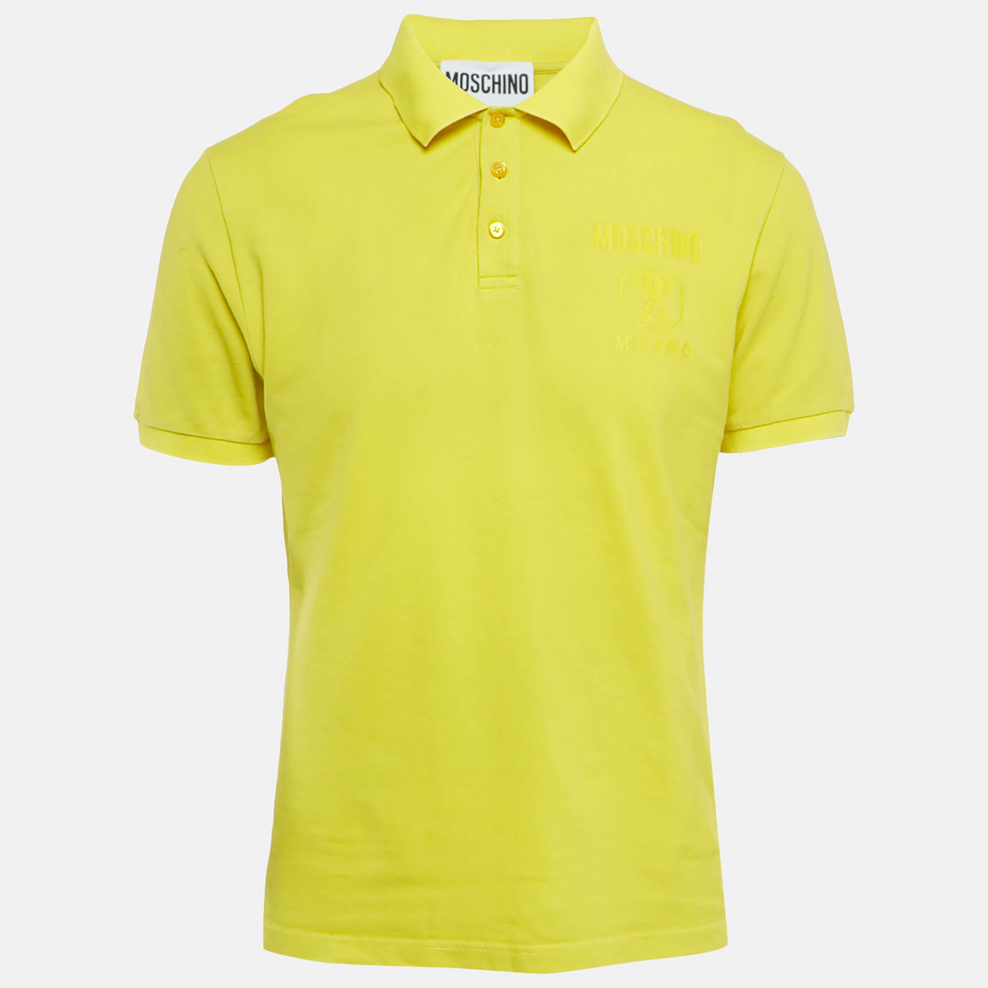 Moschino Couture yellow Cotton Pique Polo Shirt Moschino Couture yellow Cotton Pique Polo Shirt
