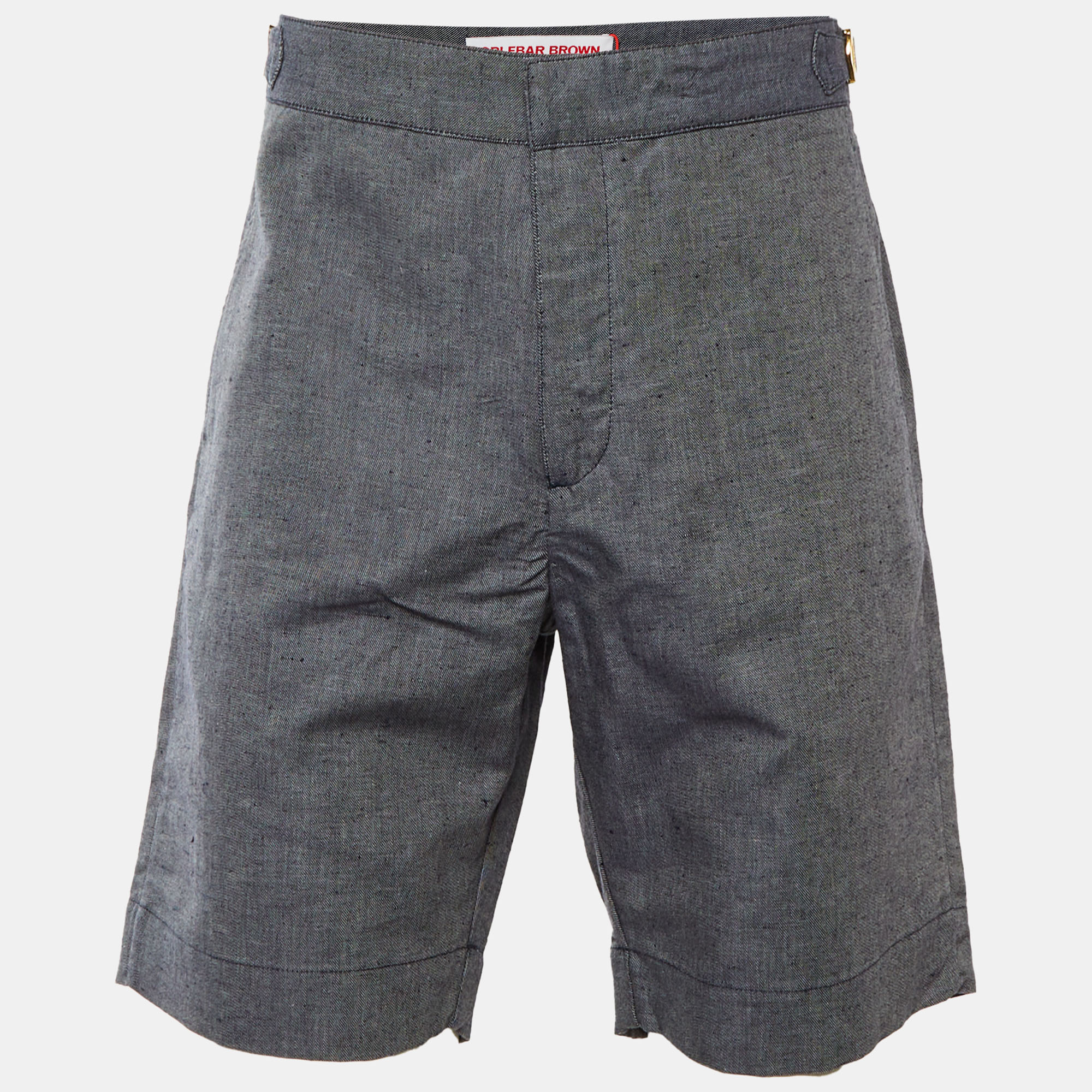 Orlebar Brown Navy Blue Cotton & Linen Shorts Orlebar Brown Navy Blue Cotton & Linen Shorts