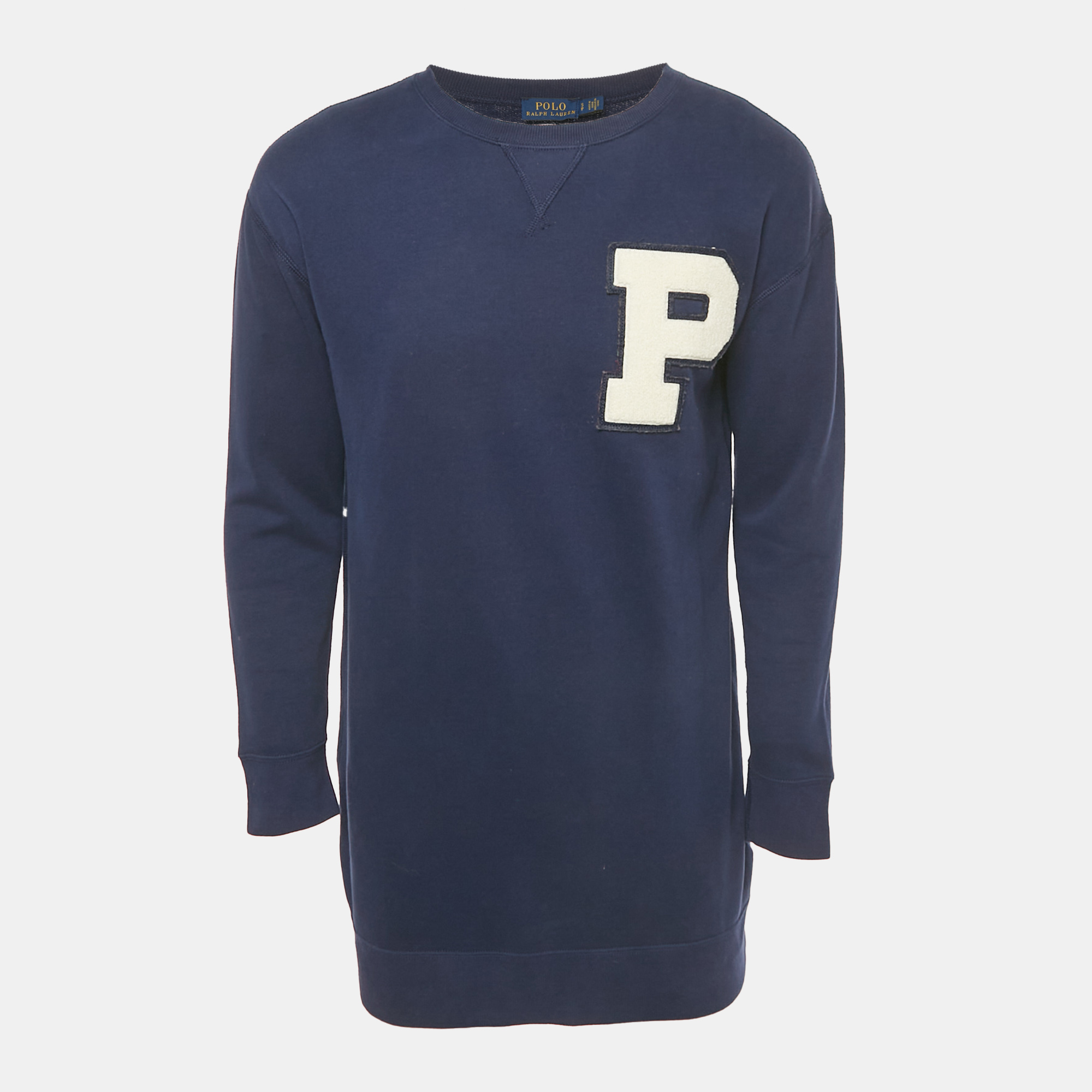 Polo Ralph Lauren Navy Blue Knit “P” Patch Letterman Jumper Polo Ralph Lauren Navy Blue Knit “P” Patch Letterman Jumper