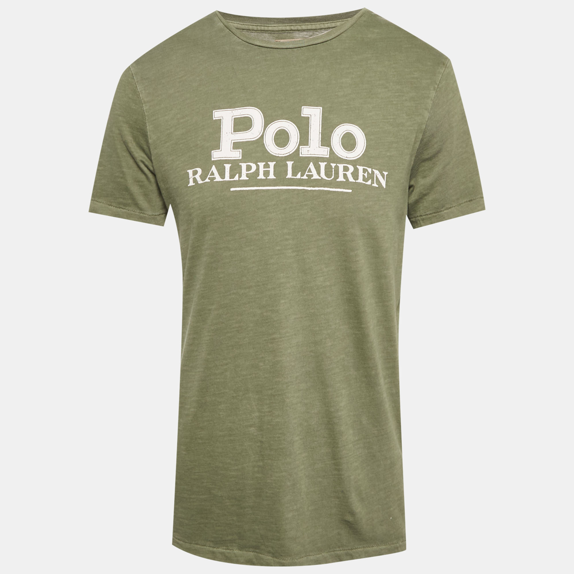 Polo Ralph Lauren Olive Green Logo Printed Cotton Knit Shirt Polo Ralph Lauren Olive Green Logo Printed Cotton Knit Shirt