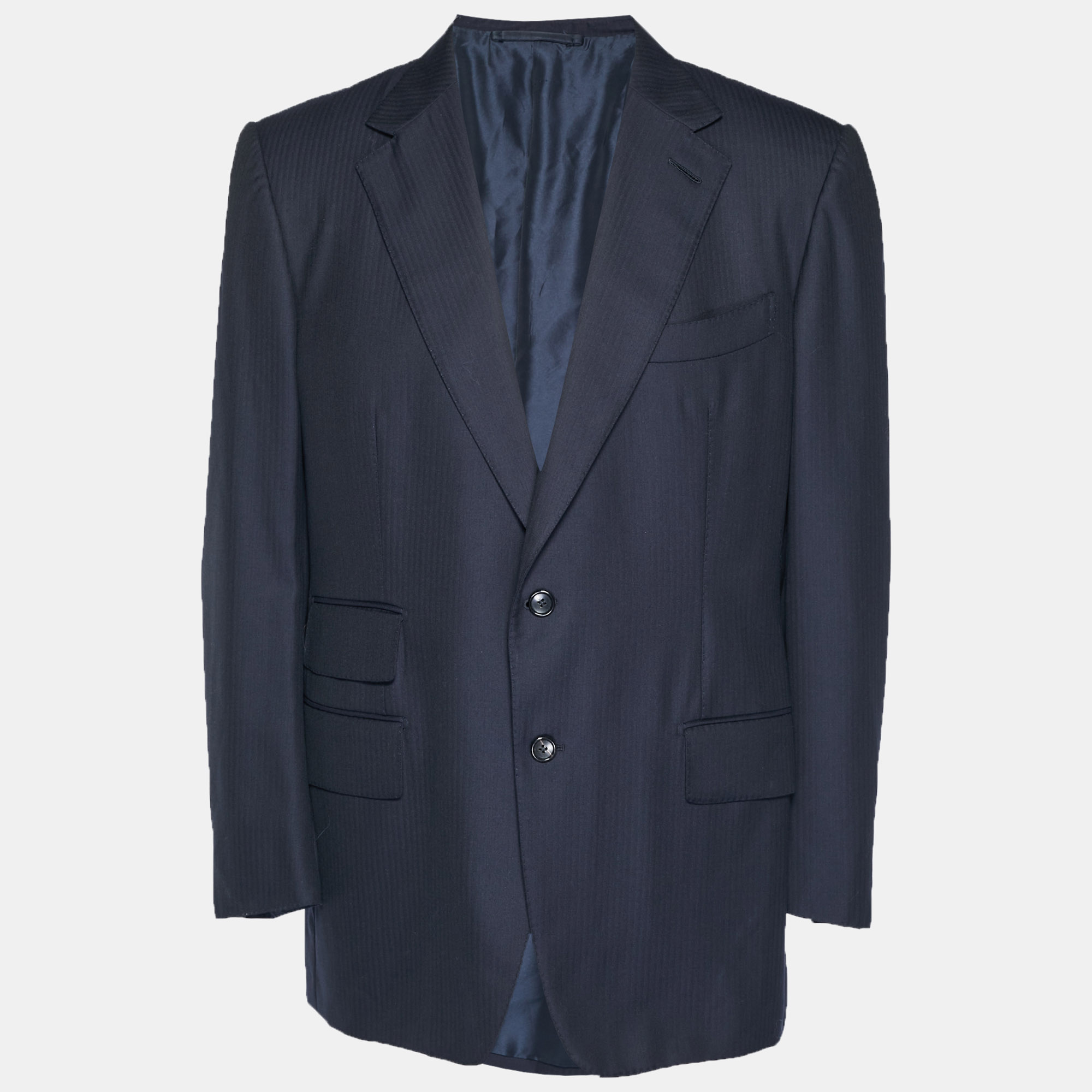 Tom Ford Navy Blue Wool Blend Regular Fit Blazer