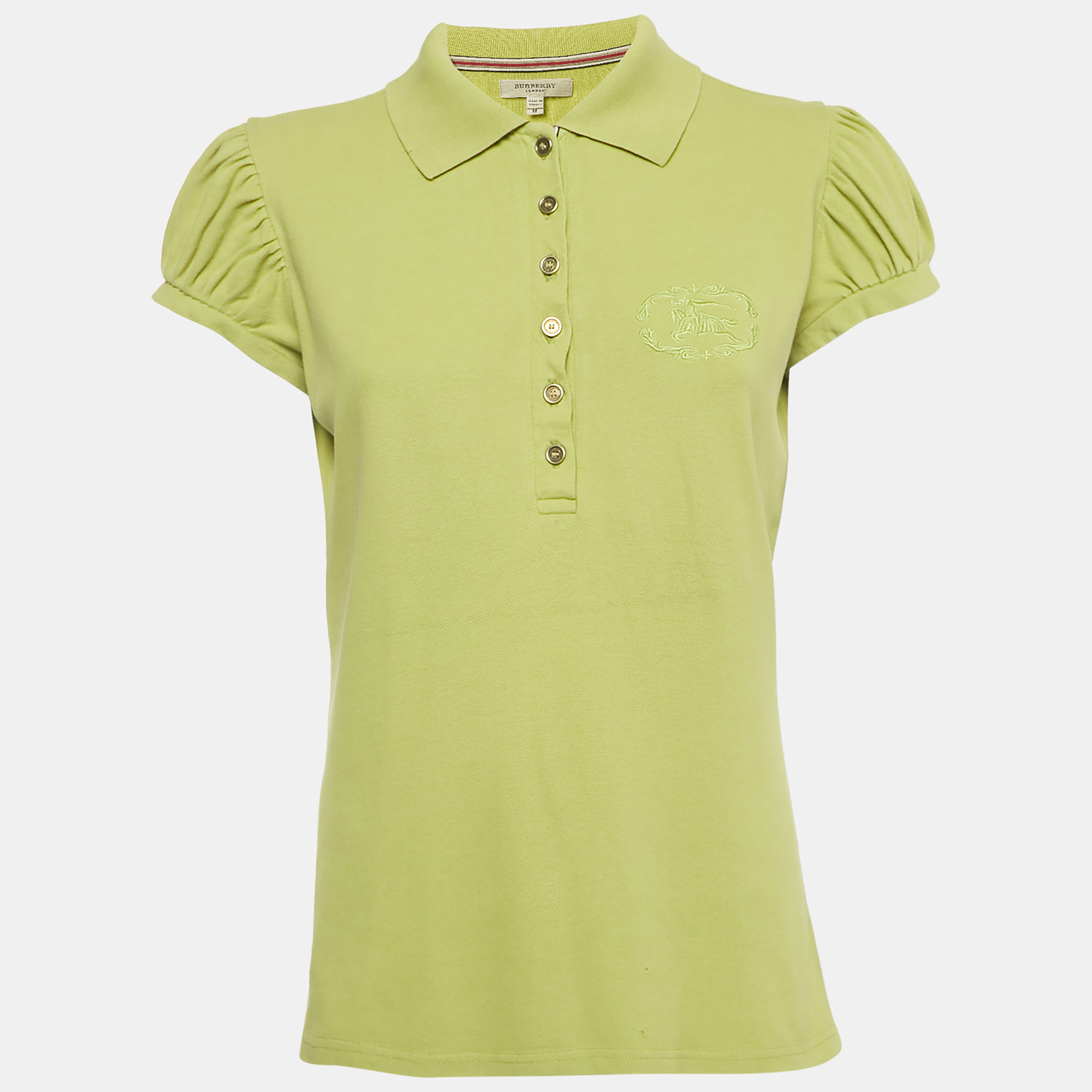 Burberry Green Pique Polo Shirt Burberry Green Pique Polo Shirt