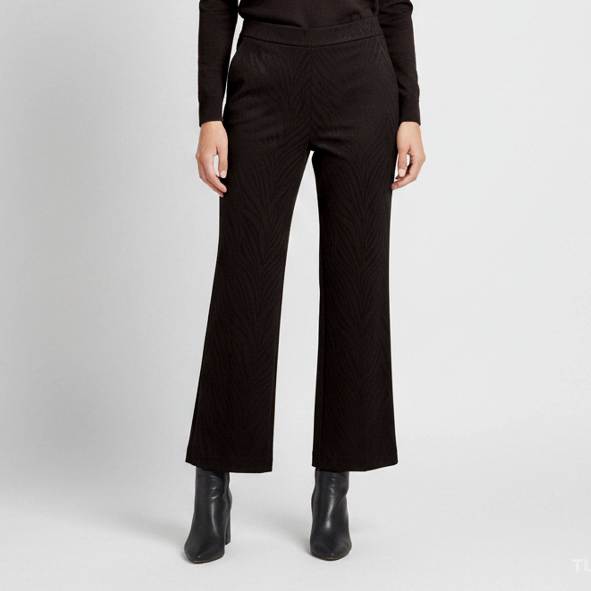 CH Carolina Herrera Black Jacquard Wide Leg Trousers CH Carolina Herrera Black Jacquard Wide Leg Trousers