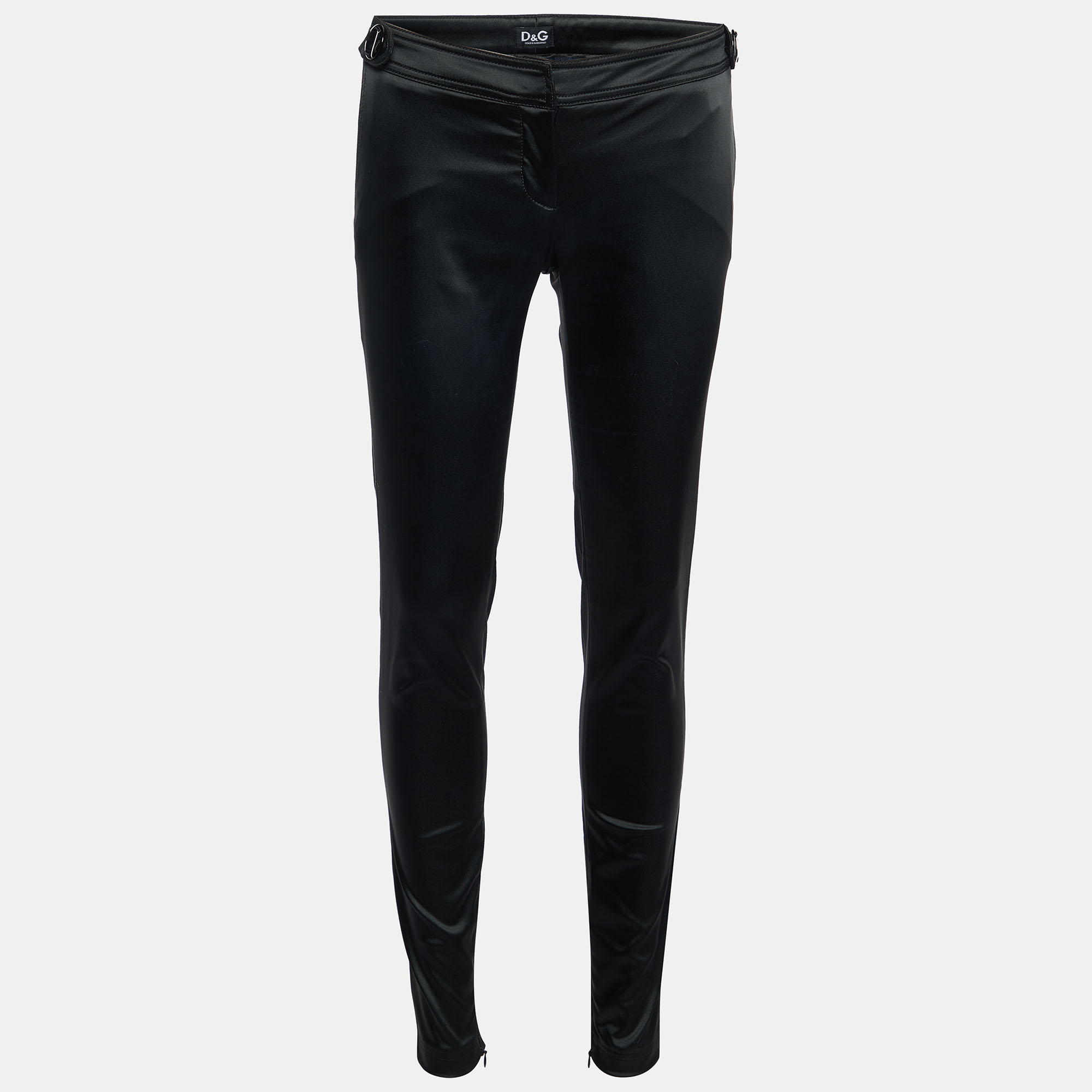 D & G Black Satin Slim Fit Trousers D & G Black Satin Slim Fit Trousers