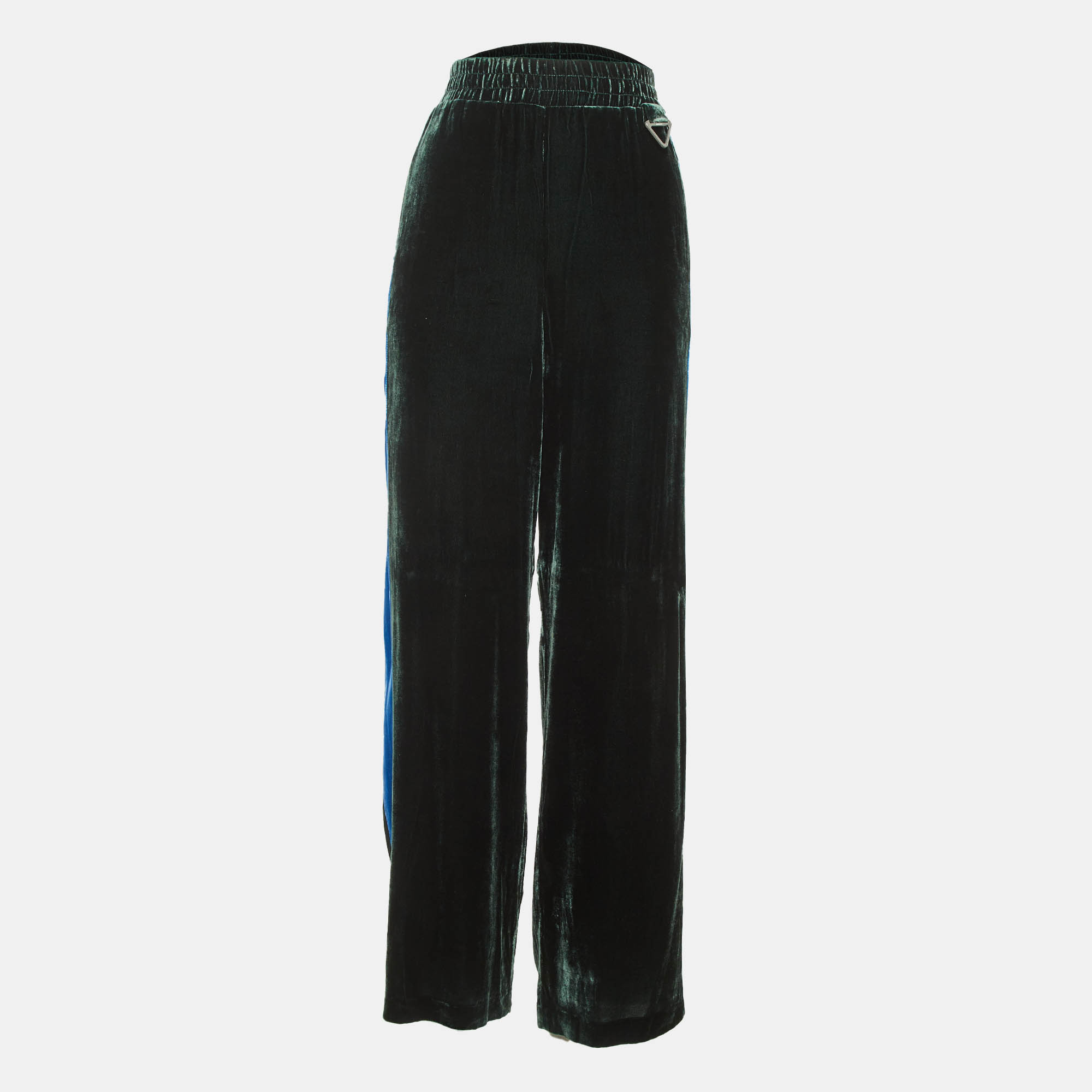 Dion Lee GreenBlue Velvet Straight Fit Trousers Dion Lee GreenBlue Velvet Straight Fit Trousers