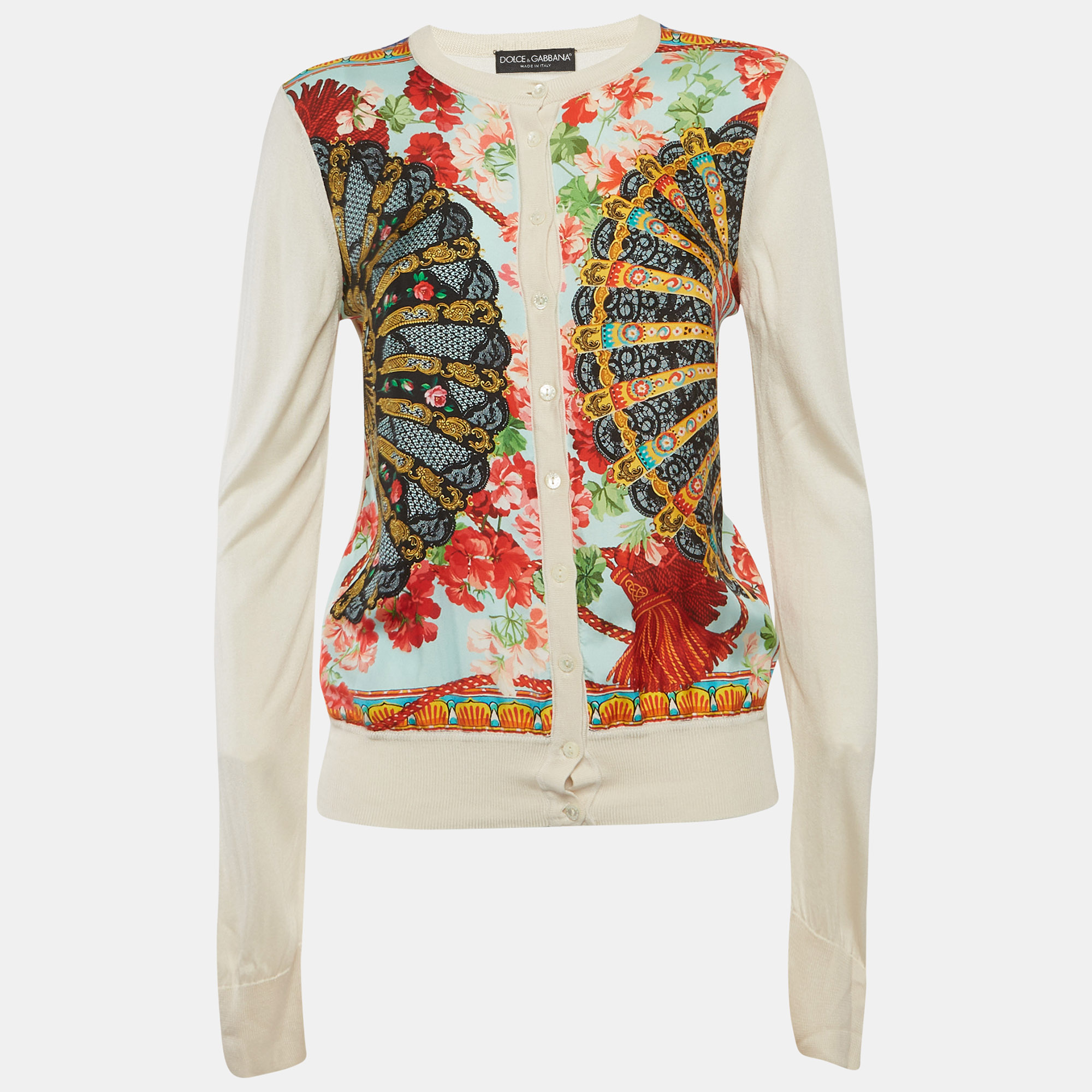 Dolce & Gabbana Printed Silk Knit Cardigan Dolce & Gabbana Printed Silk Knit Cardigan