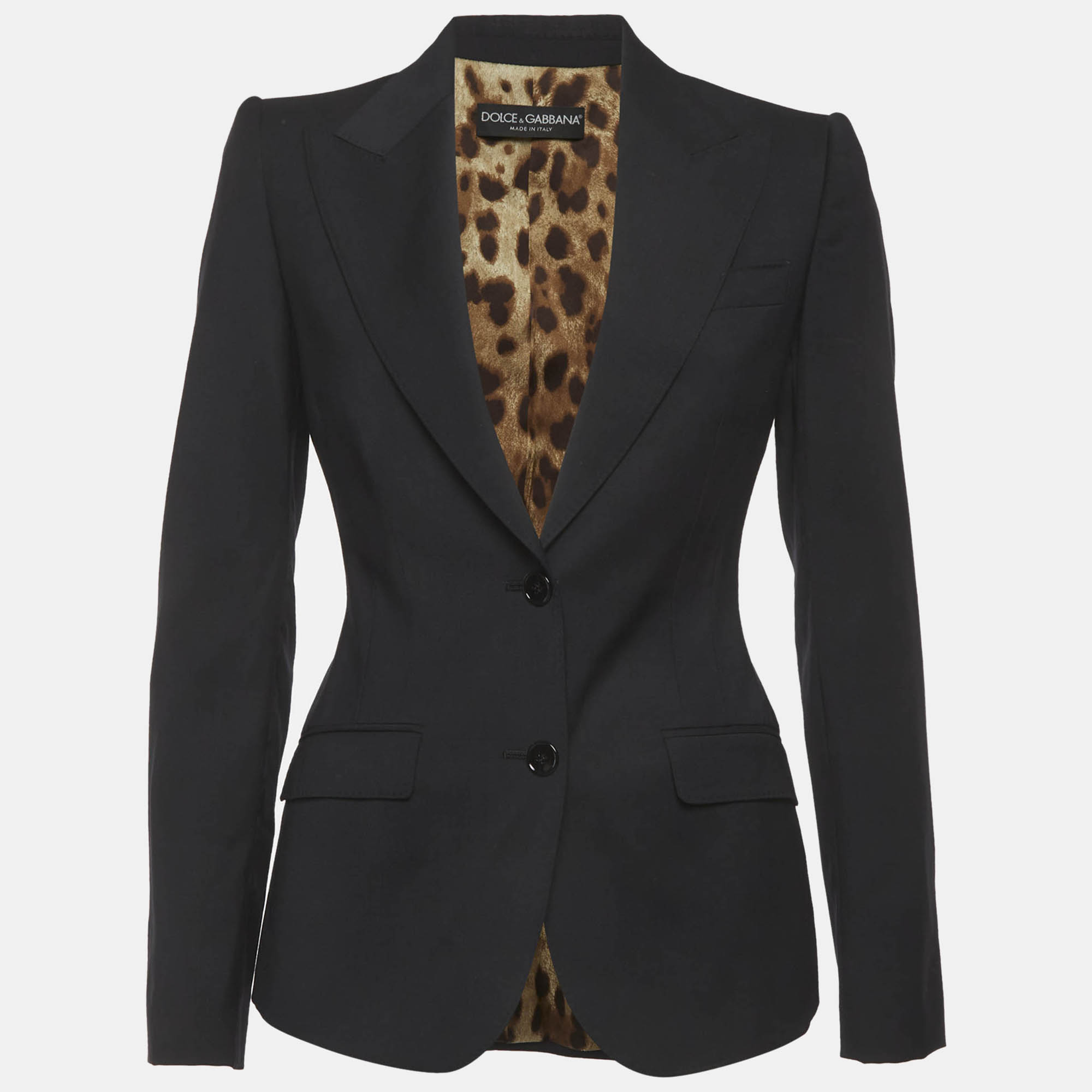 Dolce & Gabbana Black Wool Blend Turlington Blazer Dolce & Gabbana Black Wool Blend Turlington Blazer
