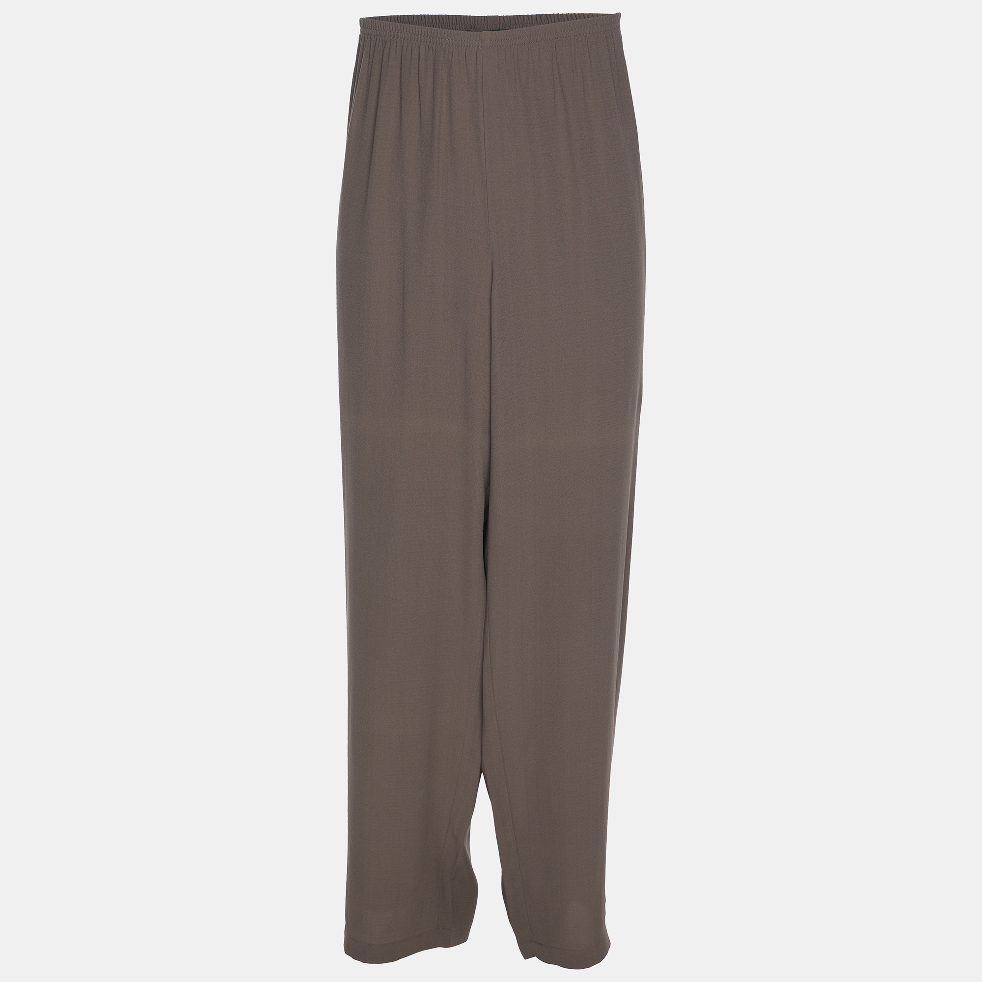 Eileen Fisher Grey Crepe Wide Leg Trousers Eileen Fisher Grey Crepe Wide Leg Trousers