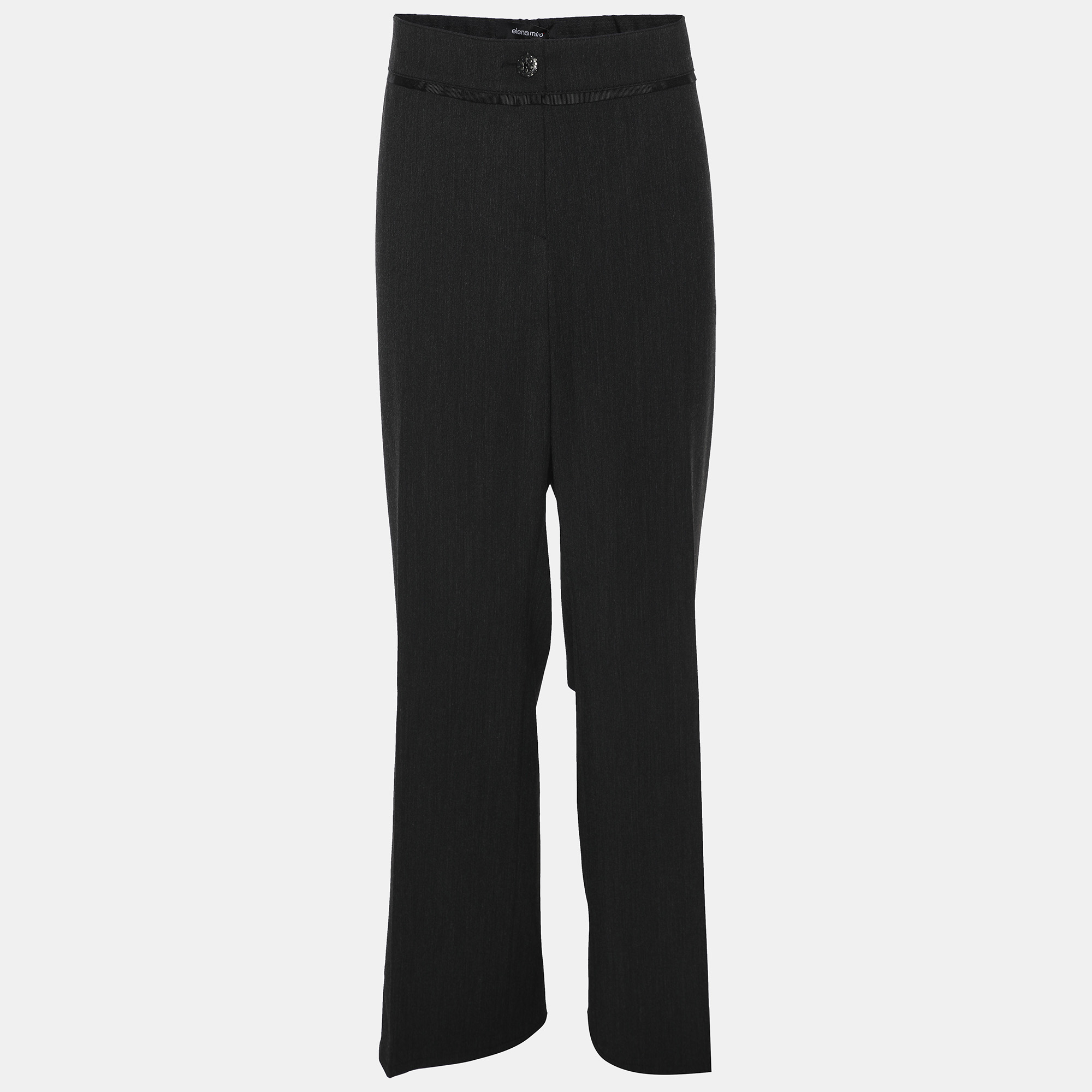 Elena Miro Dark Grey Wool Blend Trousers Elena Miro Dark Grey Wool Blend Trousers