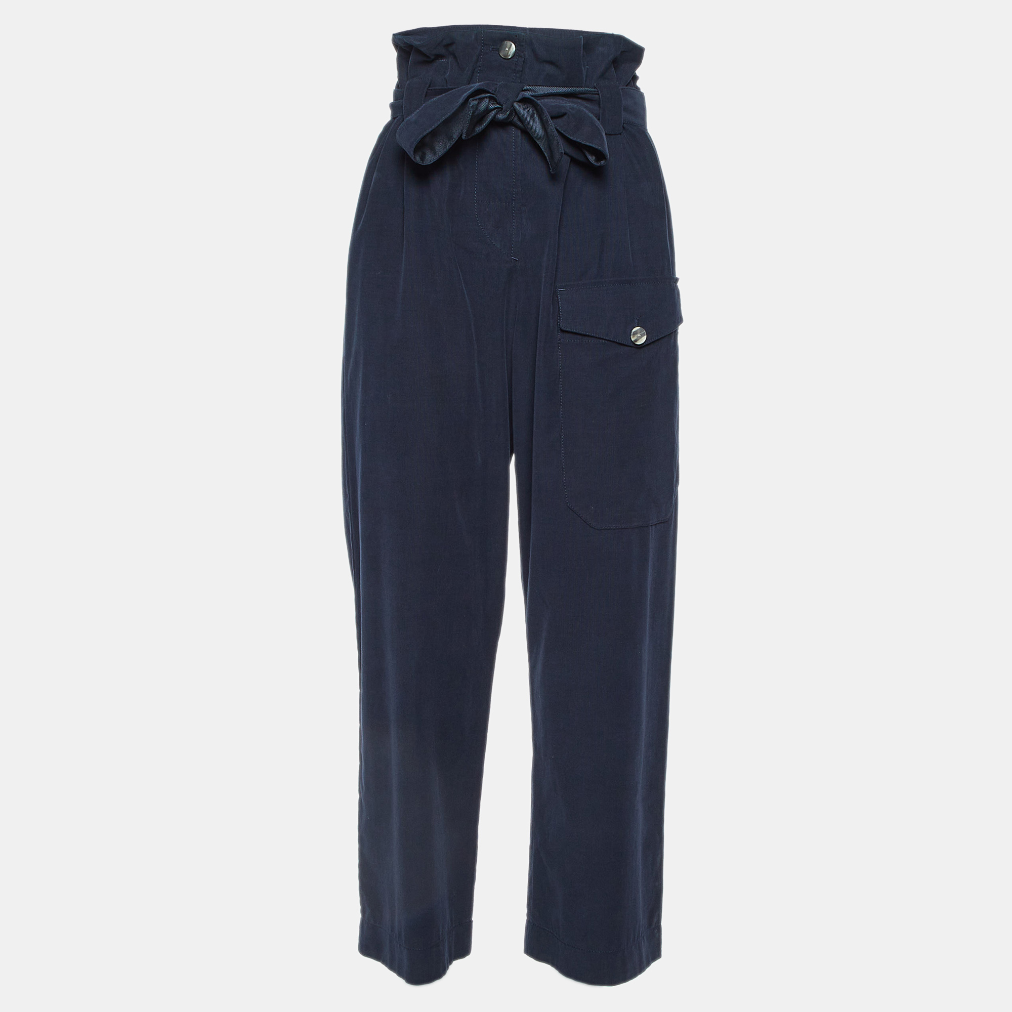 Giorgio Armani Midnight Blue Corduroy Belted Trousers Giorgio Armani Midnight Blue Corduroy Belted Trousers
