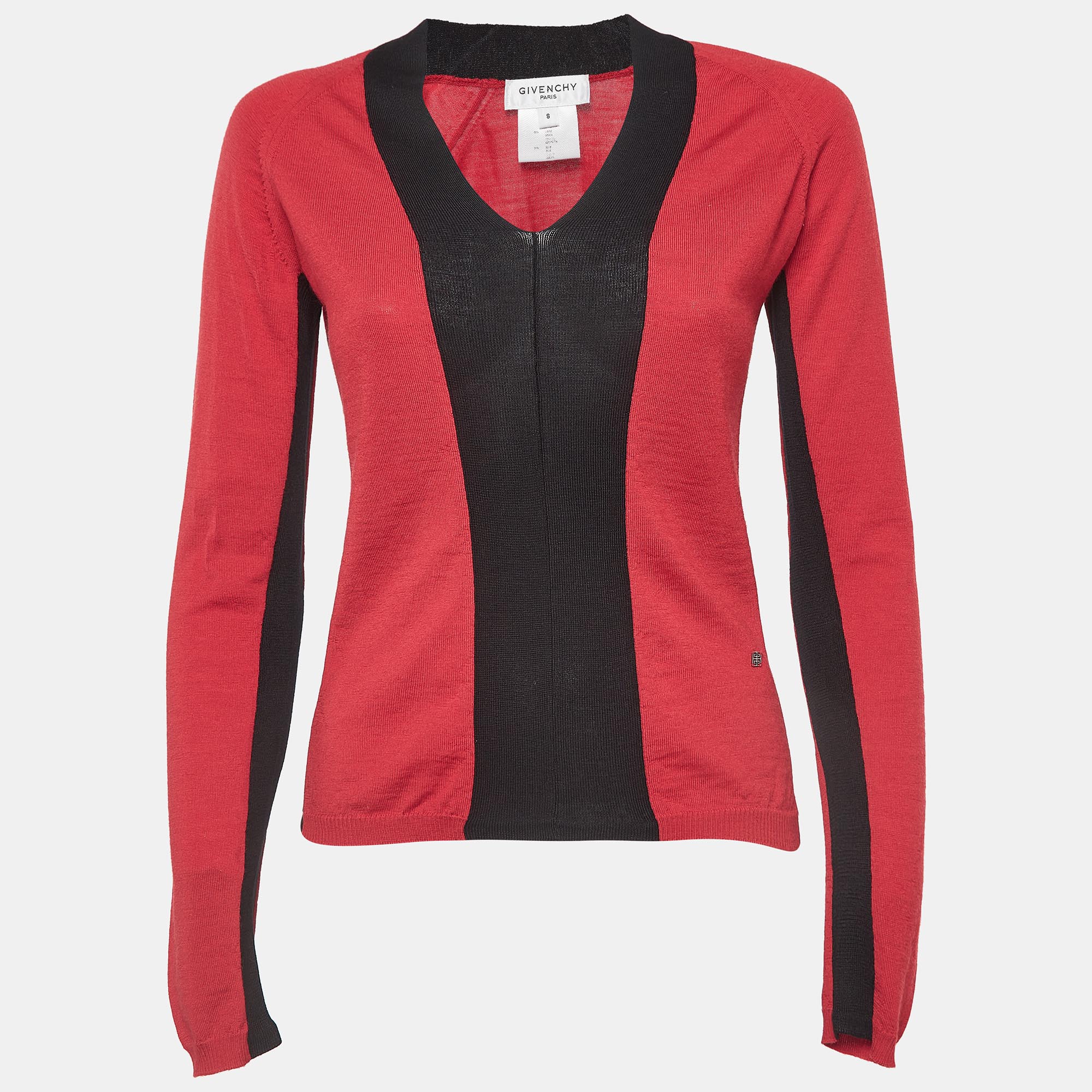 Givenchy RedBlack Jersey Colorblock Sweatshirt Givenchy RedBlack Jersey Colorblock Sweatshirt